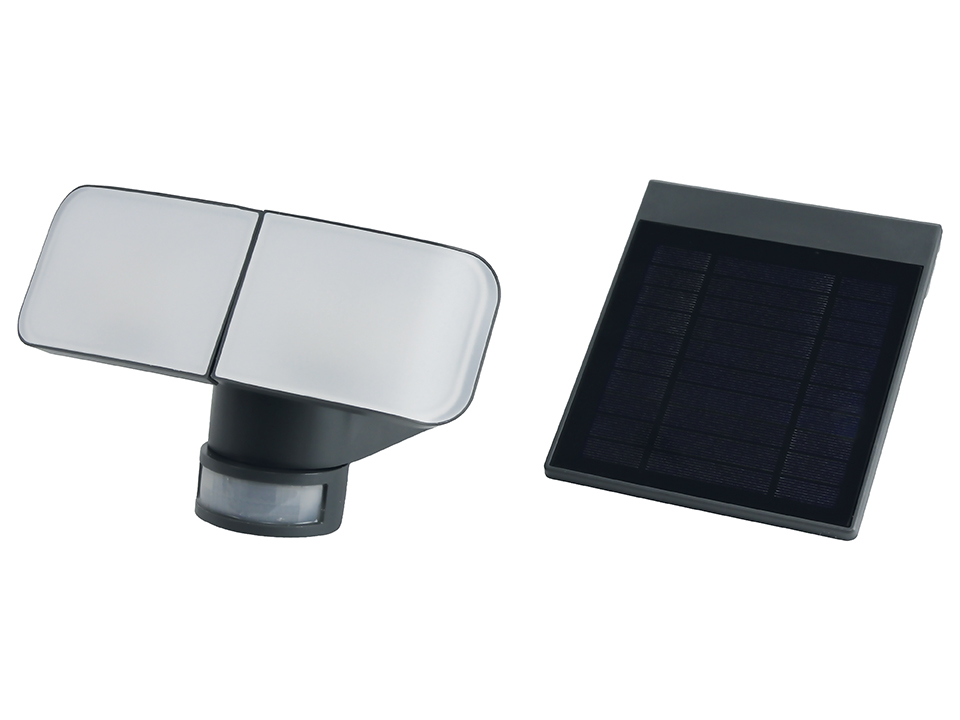 Solar-LED-Wandleuchte 872-S-G, 12 W, 6500 K, 900 lm, kaltweiß, IP44, grau Solar-LED-Wandleuchte 872-S-G, 12 W, 6500 K, 900 lm, kaltweiß, IP44, grau