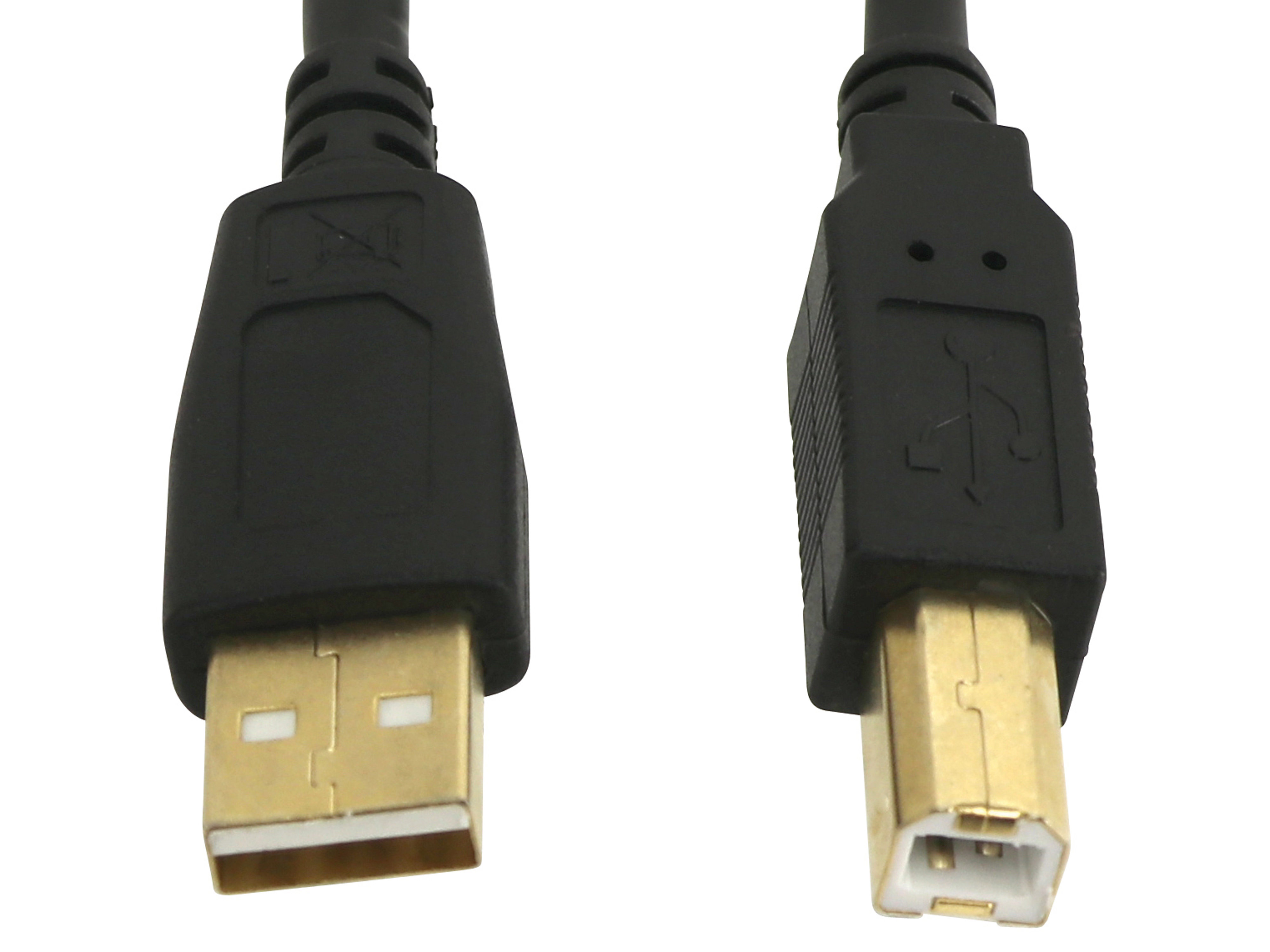USB2.0-Anschlusskabel, A/B, 1 m, vergoldet USB2.0-Anschlusskabel, A/B, 1 m, vergoldet