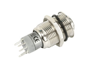 Metall-Einbaudrucktaster mit LED-Beleuchtung, grün