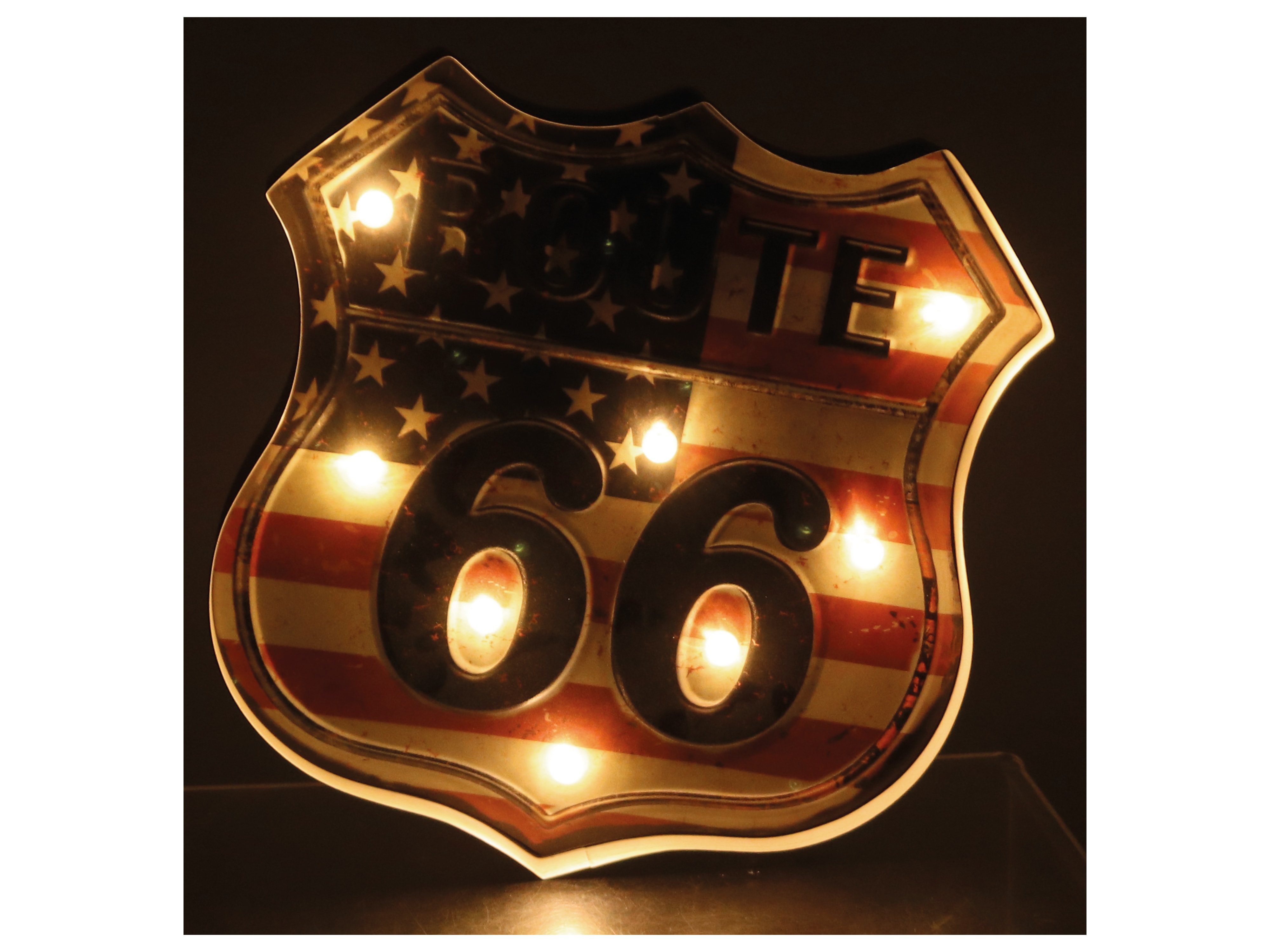 LED-Retroschild, "ROUTE 66"