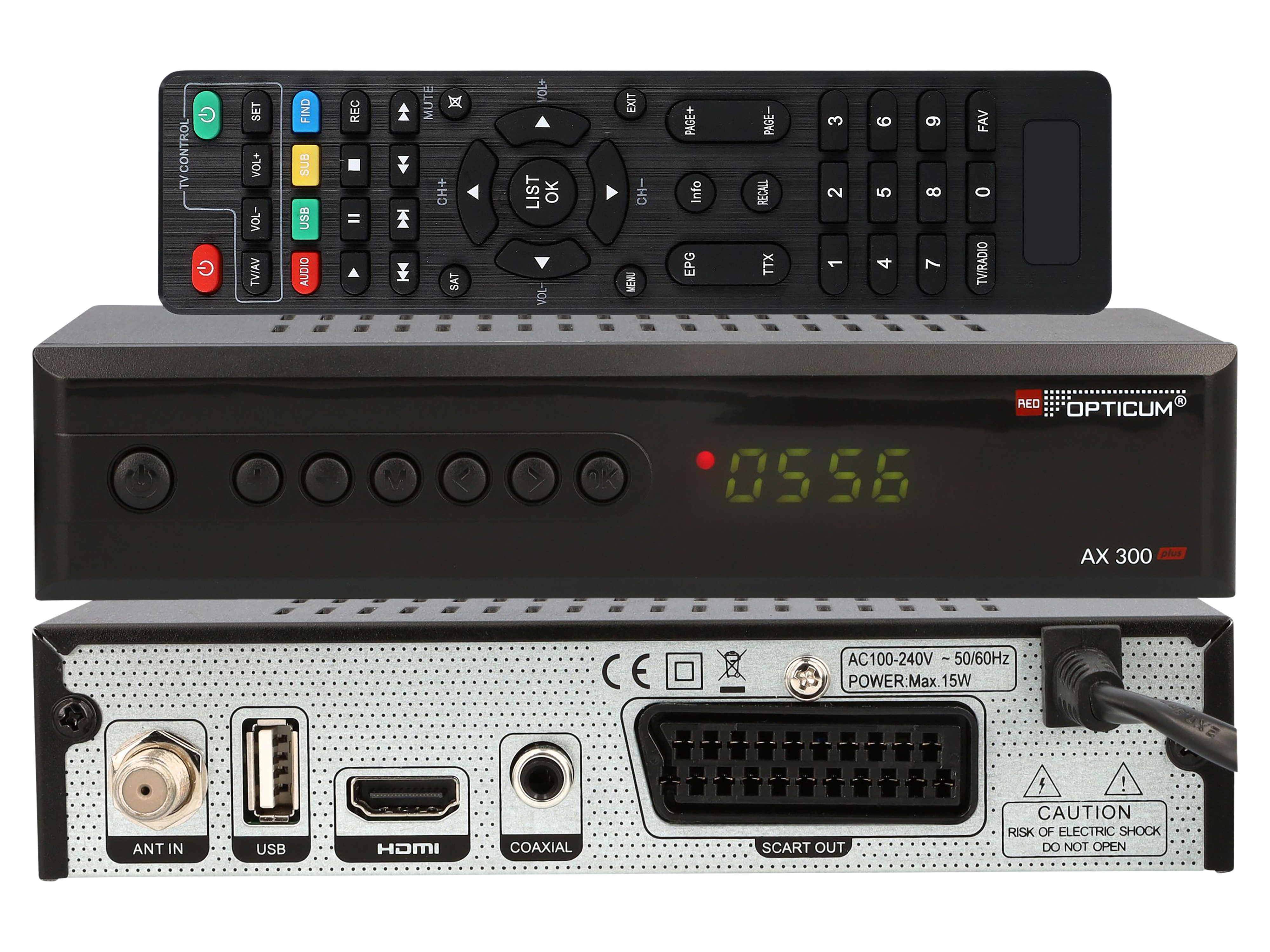 RED OPTICUM DVB-S HDTV-Receiver AX300 plus, schwarz