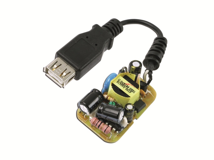 Schaltnetzteil mit USB-A-Ausgang SUNNY NE1000, 5 V-/0,3 A Schaltnetzteil mit USB-A-Ausgang SUNNY NE1000, 5 V-/0,3 A