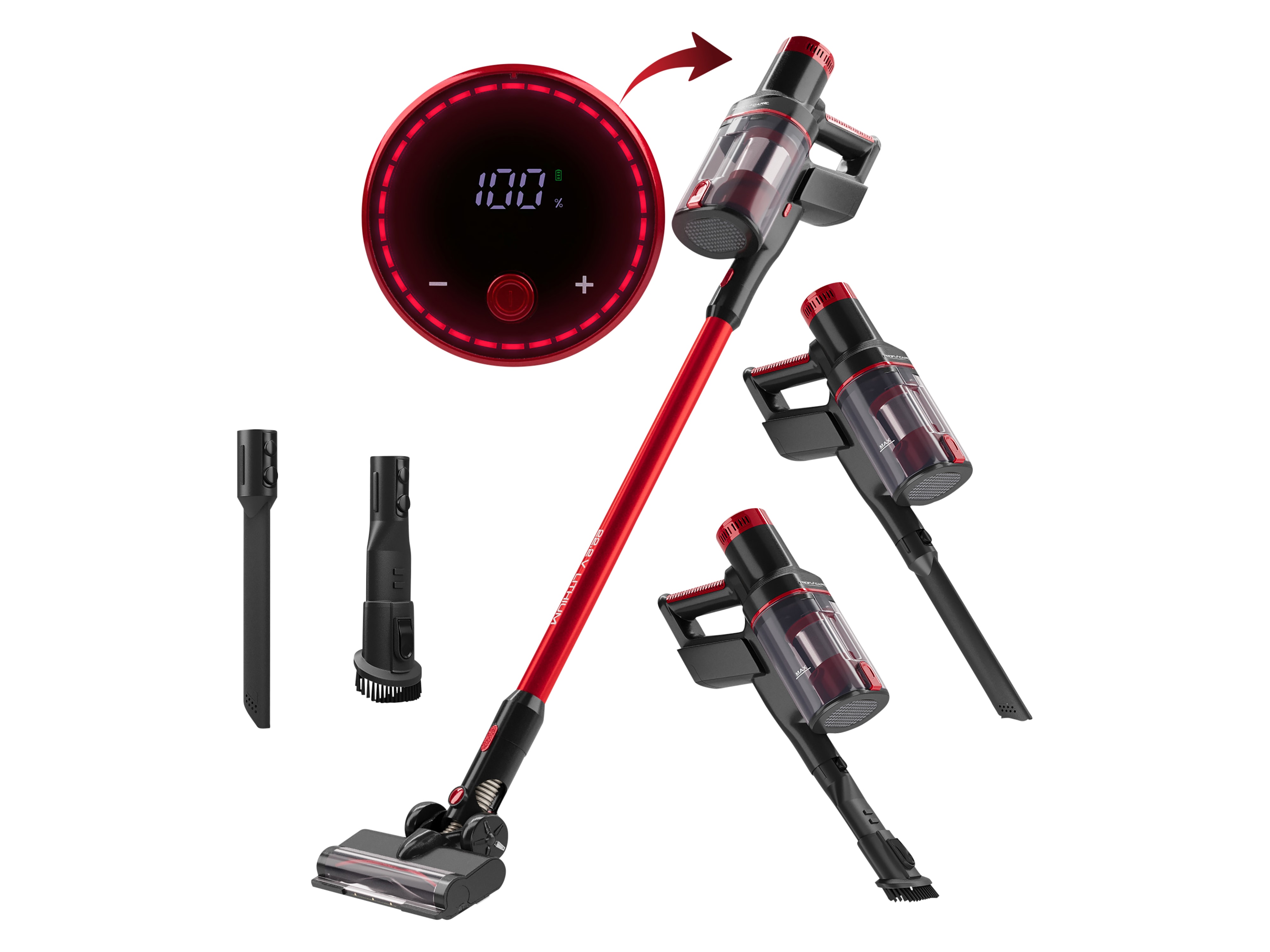 PROFI CARE Akku Staubsauger PC-BS 3136 A, anthrazit-rot, 2200 mAh, 22,2V