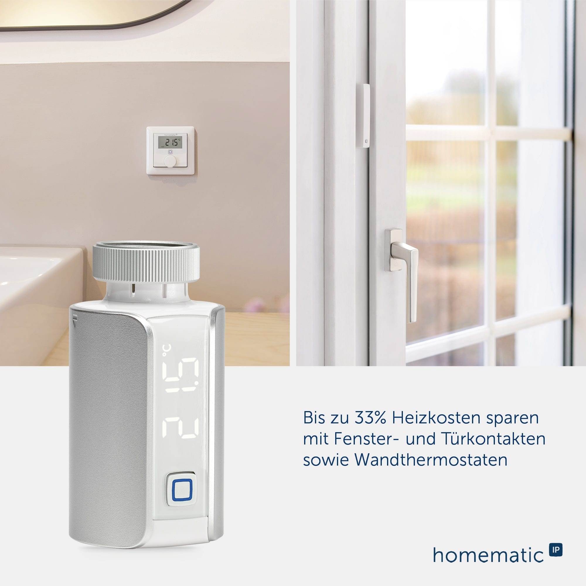 HOMEMATIC IP 156650A0, Heizkörperthermostat EVO, silber HOMEMATIC IP 156650A0, Heizkörperthermostat EVO, silber