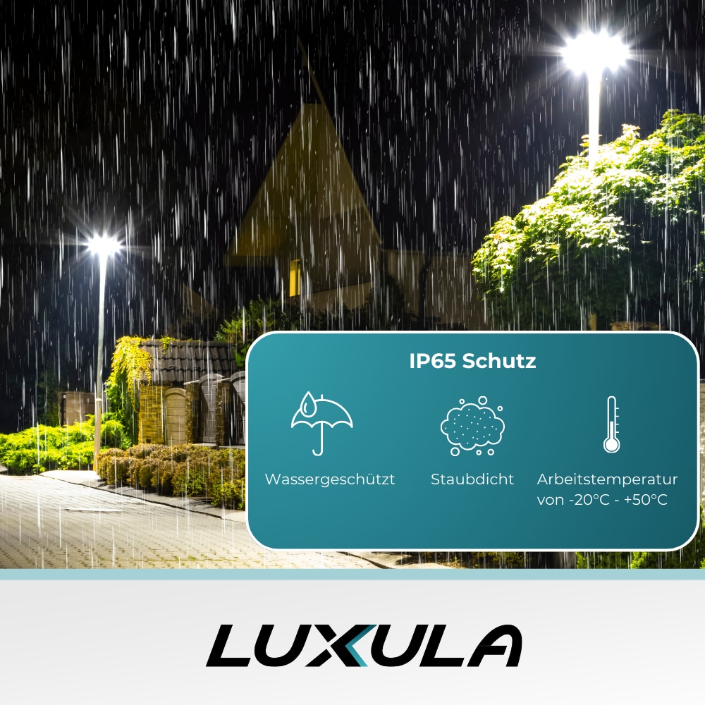 LUXULA LED-Straßenleuchte, EEK: F, 30W, 3000lm, 3000K, IP65, grau