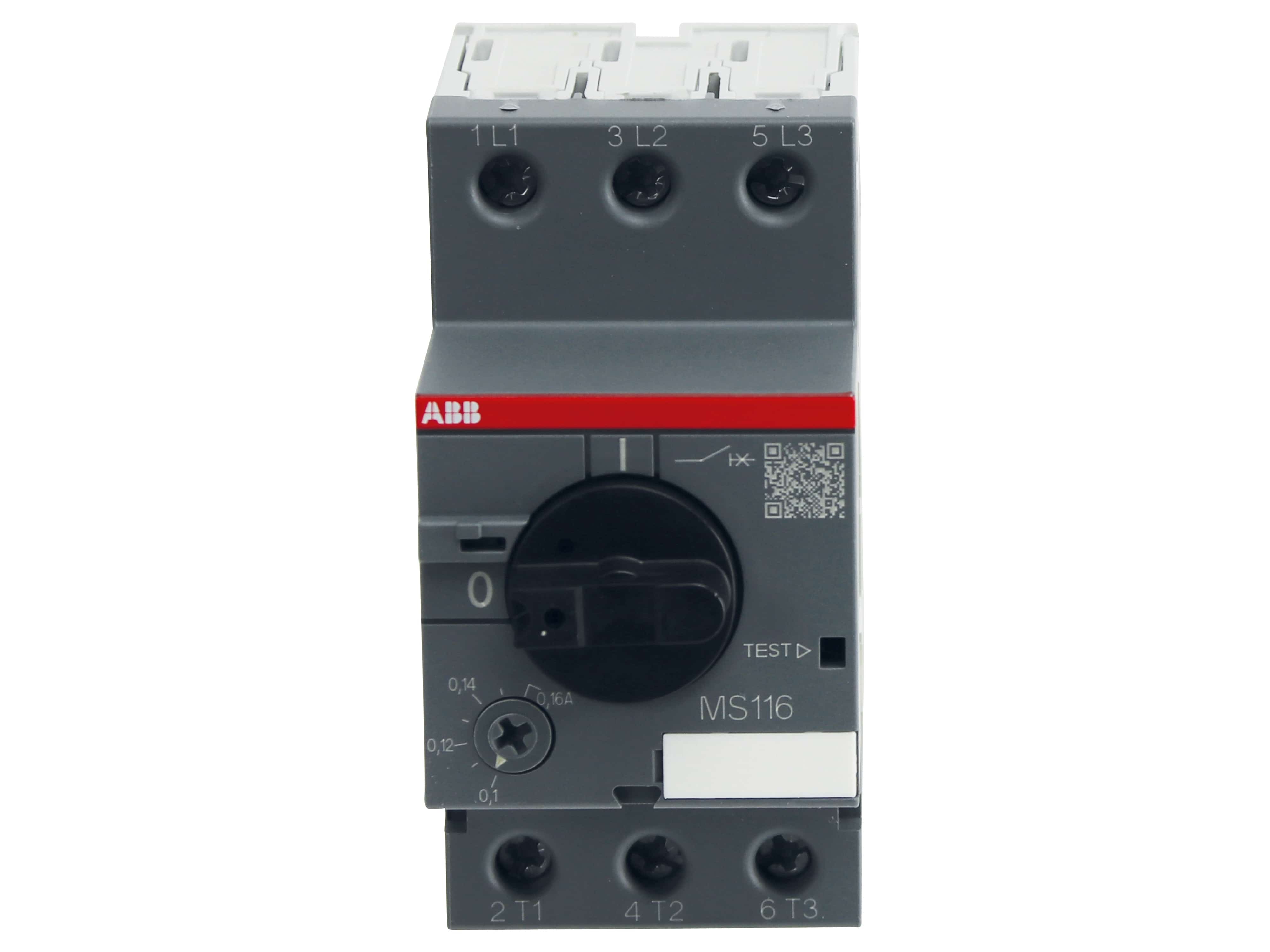 ABB Motorschutzschalter MS116-0.16, Auslöseklasse 10 A, 0.1...0.16 A ABB Motorschutzschalter MS116-0.16, Auslöseklasse 10 A, 0.1...0.16 A