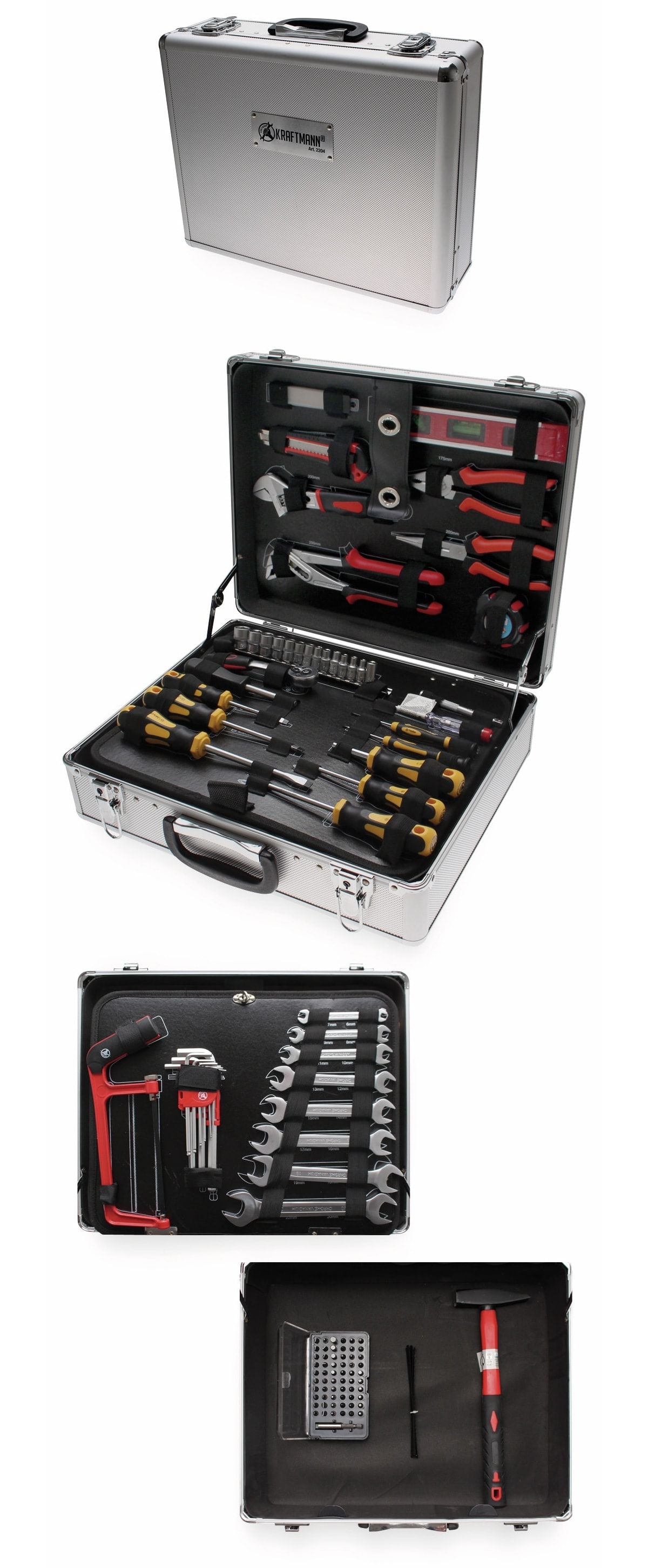 BGS TECHNIC Werkzeug-Satz 2204, im Alukoffer, 129-tlg.