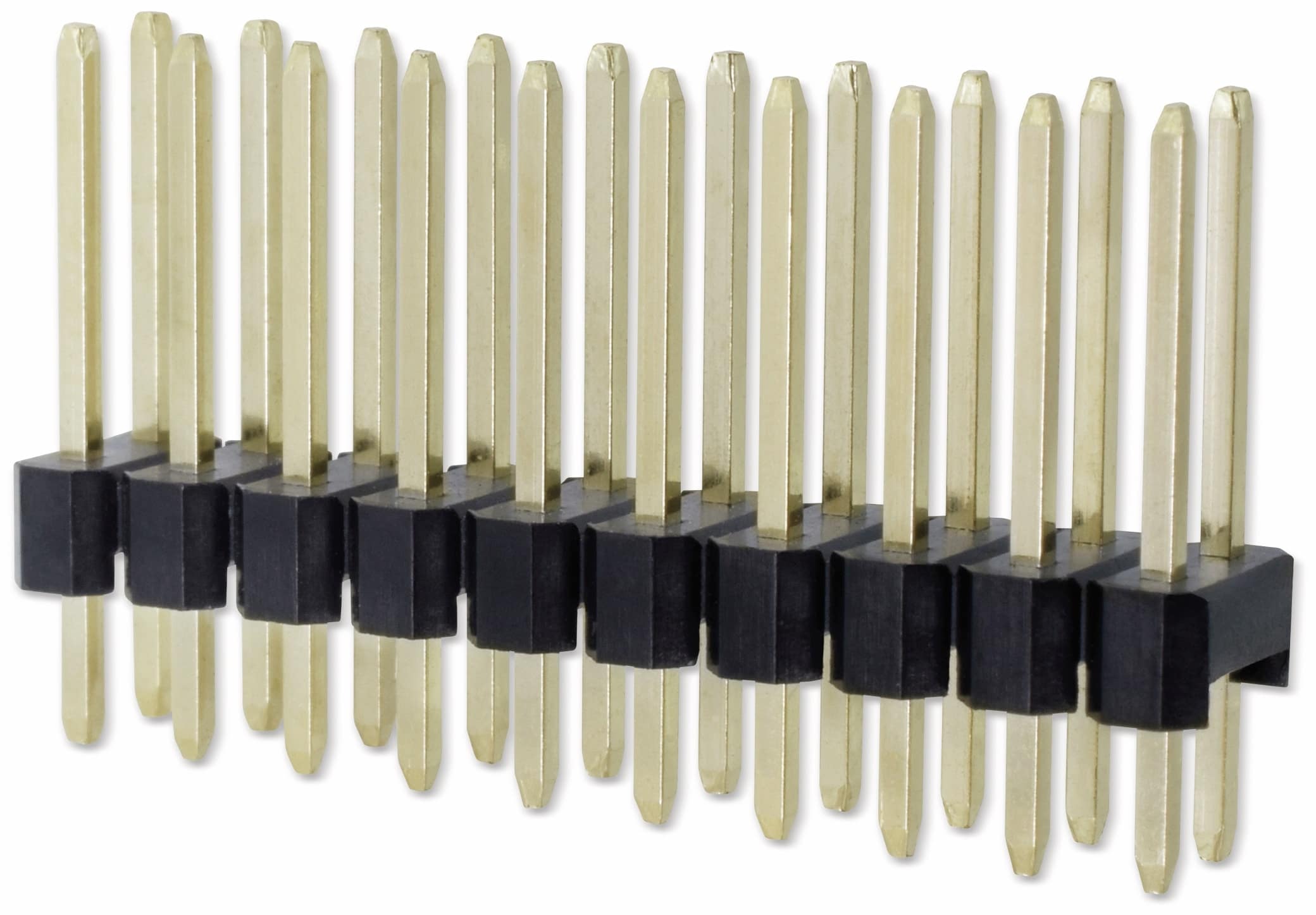 Stiftleiste, 2 x 10, 2,54 mm, gerade, 0,8µ Au (Gold), 5 Stück Stiftleiste, 2 x 10, 2,54 mm, gerade, 0,8µ Au (Gold), 5 Stück