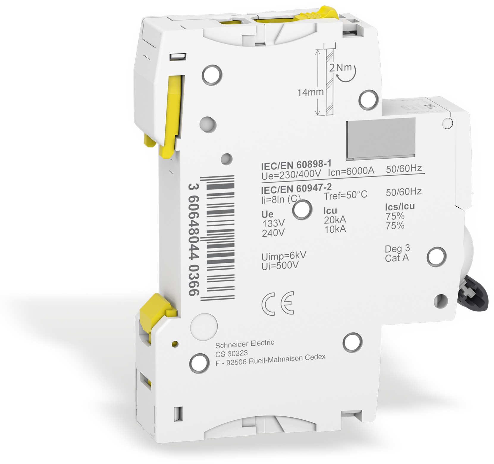 SCHNEIDER ELECTRIC Leitungsschutzschalter A9F04116, iC60N, C, 16A SCHNEIDER ELECTRIC Leitungsschutzschalter A9F04116, iC60N, C, 16A
