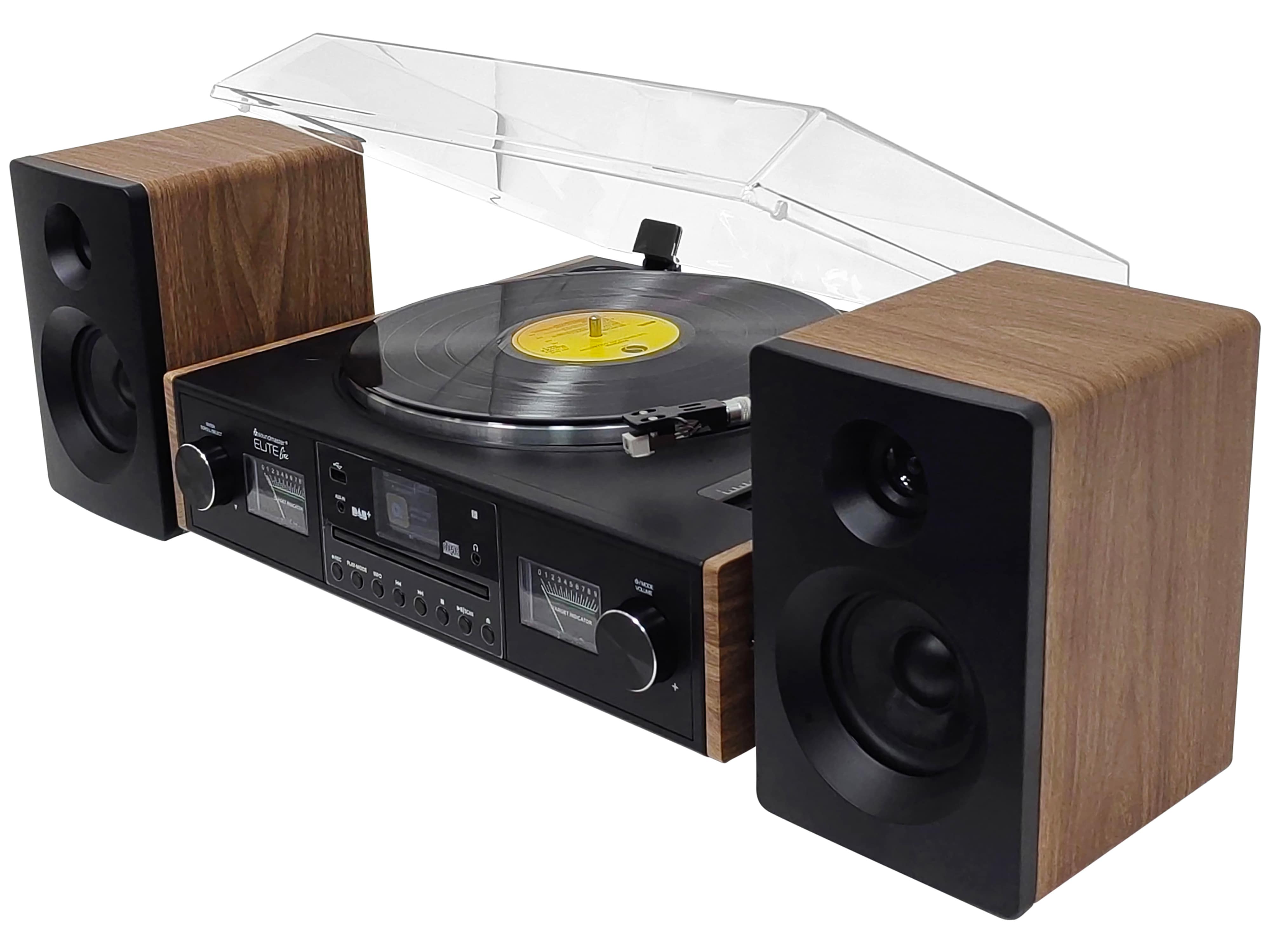 SOUNDMASTER Plattenspieler PL920, Schwarz, Holz, Halbautomatisch