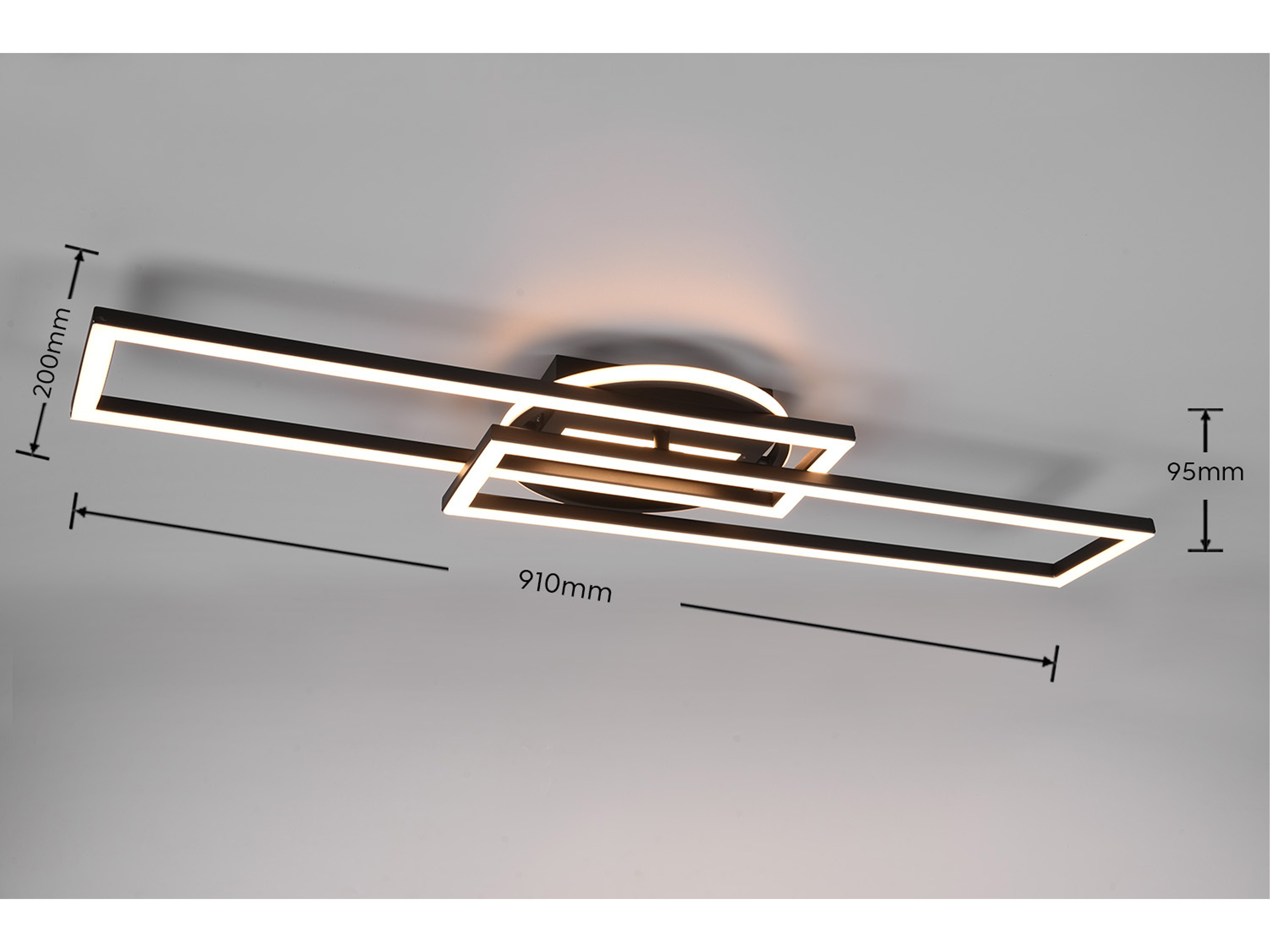 REALITY LED-Deckenleuchte Twister R67183132 schwarz, 30 W, 4500 lm, CCT REALITY LED-Deckenleuchte Twister R67183132 schwarz, 30 W, 4500 lm, CCT