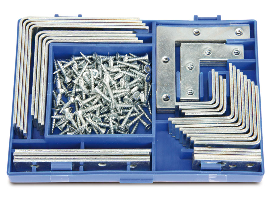 MASTERPROOF Sortiment Winkel- und Verbindungsbleche, 180-teilig MASTERPROOF Sortiment Winkel- und Verbindungsbleche, 180-teilig