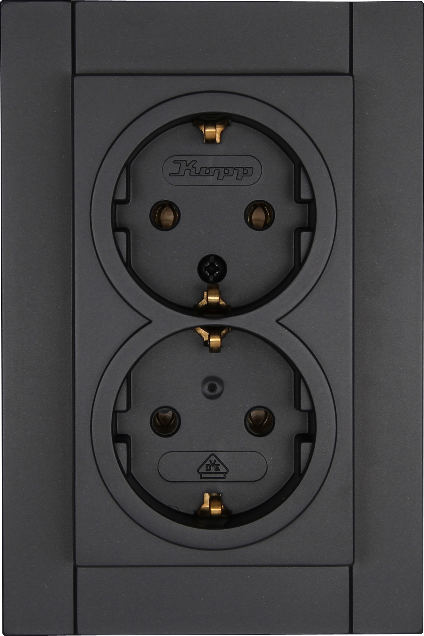 KOPP Schutzkontakt-Steckdose Athenis, anthrazit, 2-fach