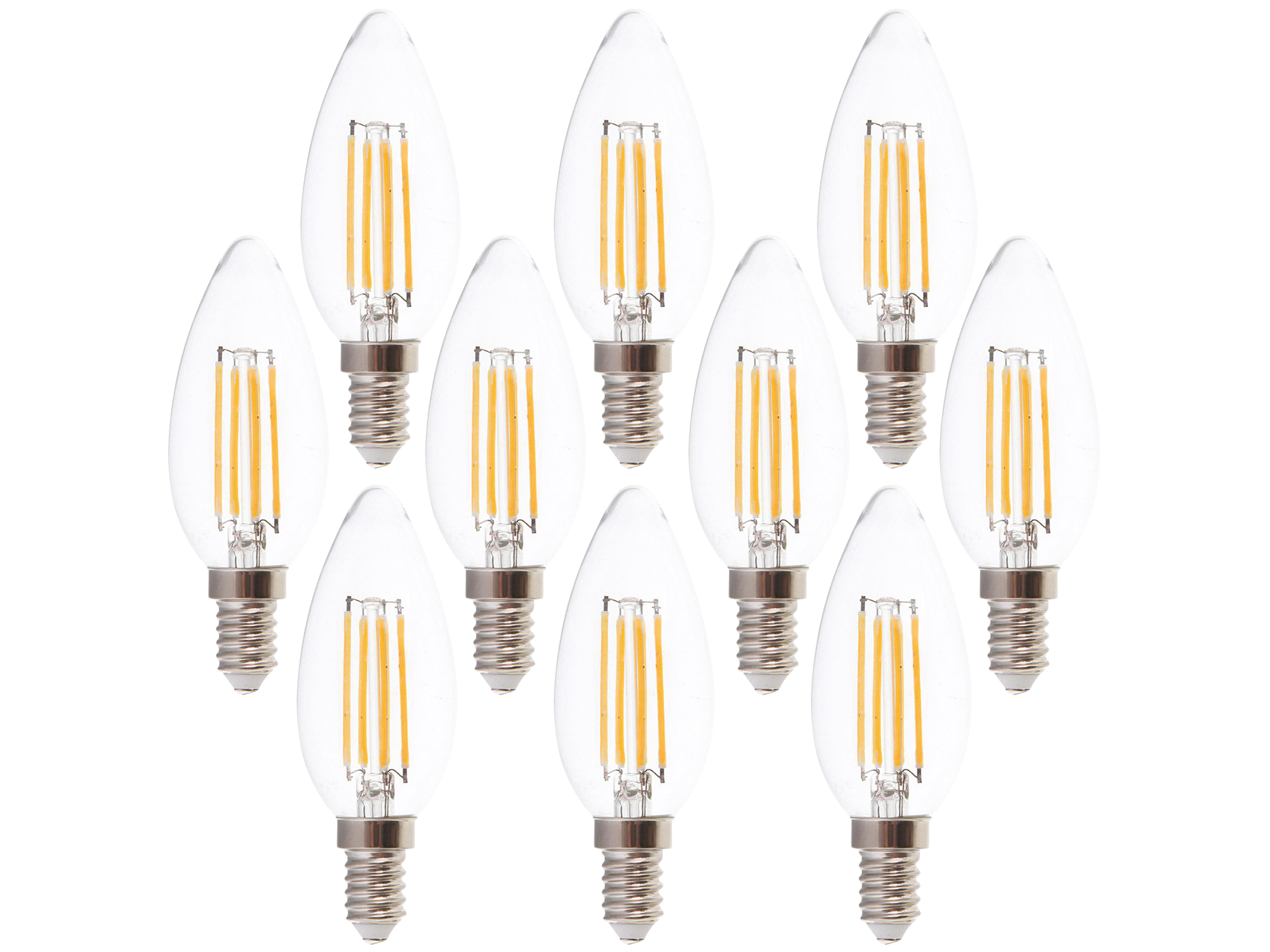 V-TAC LED-Filament-Lampe VT-1986-N, E14, EEK: F, 4W, 400lm, 3000K, 10 Stück