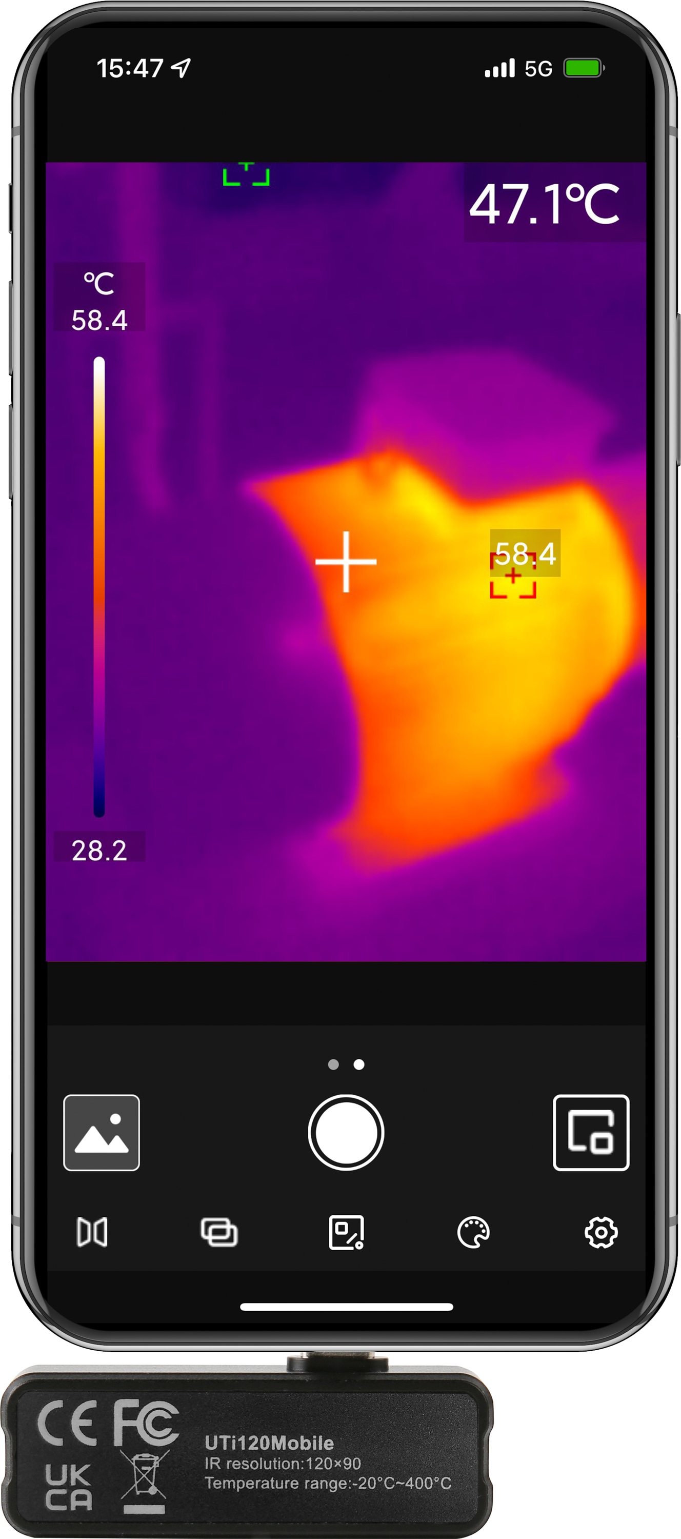 UNI-T Smartphone-Wärmebildkamera UTi120Mobile für Android