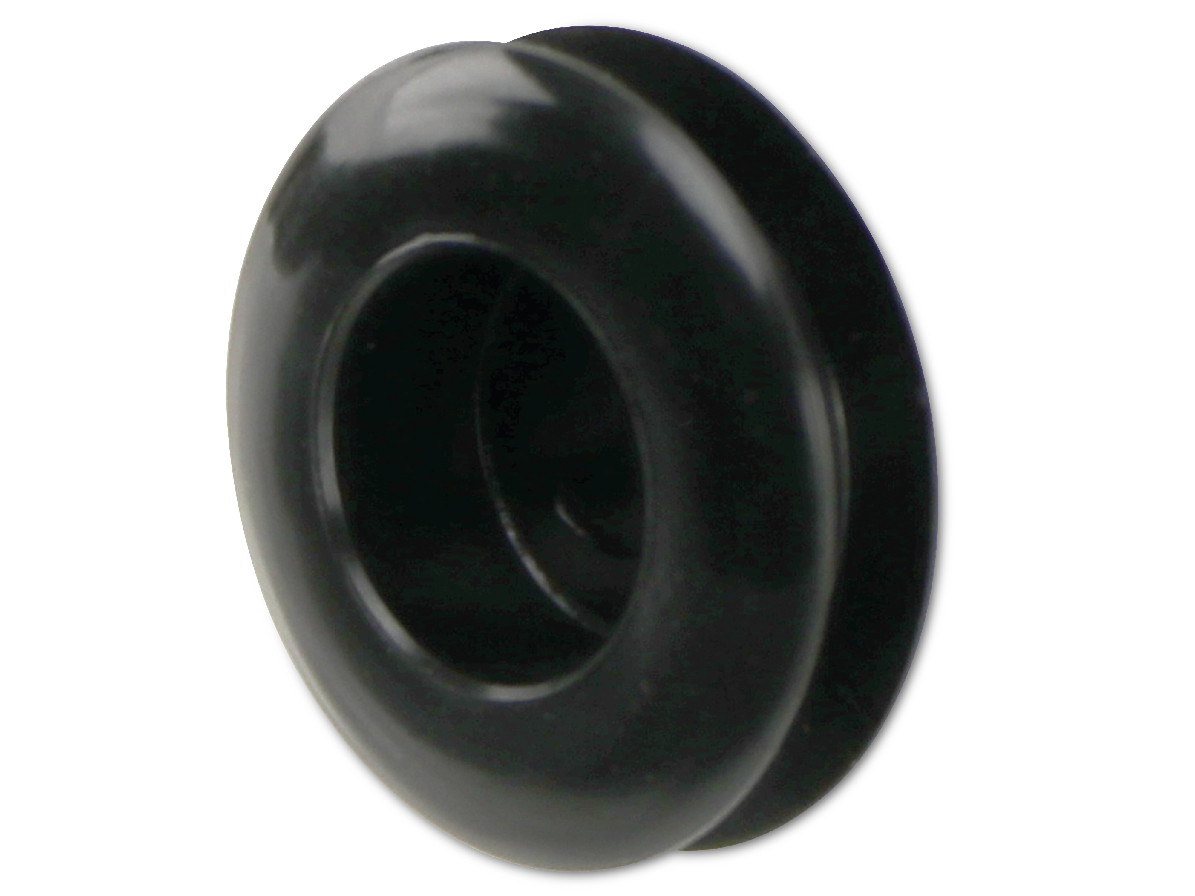 KSS Kabeldurchführungstülle PVC, schwarz, Plattenstärke 3,4, Loch-Ø 10,5, geschlossen, 1 Stück