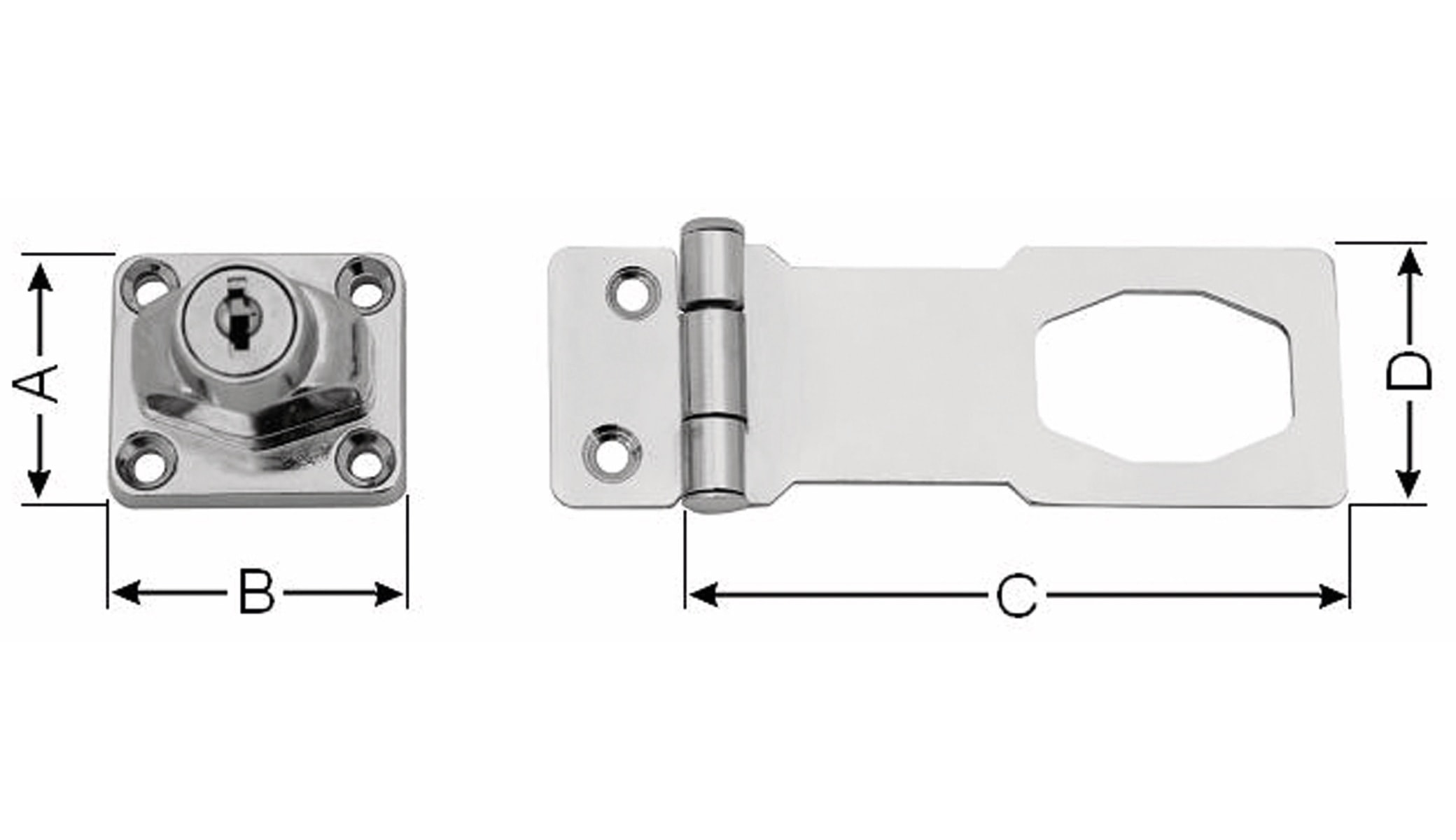 Überfalle mit Zylinderschloss, 102 mm