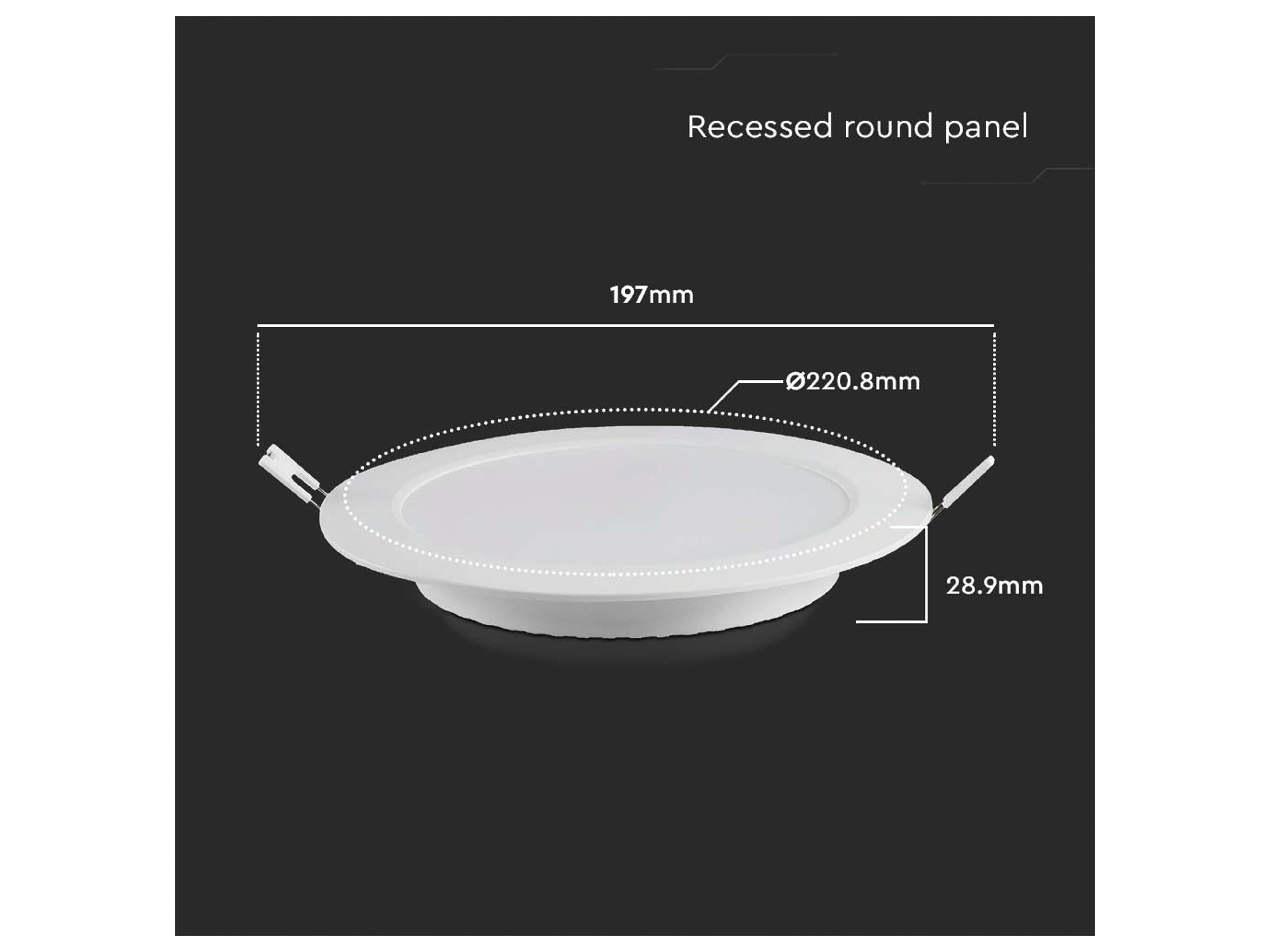 V-TAC LED-Einbauleuchte VT-61018, EEK: F, 18 W, 1850 lm, 3000 K