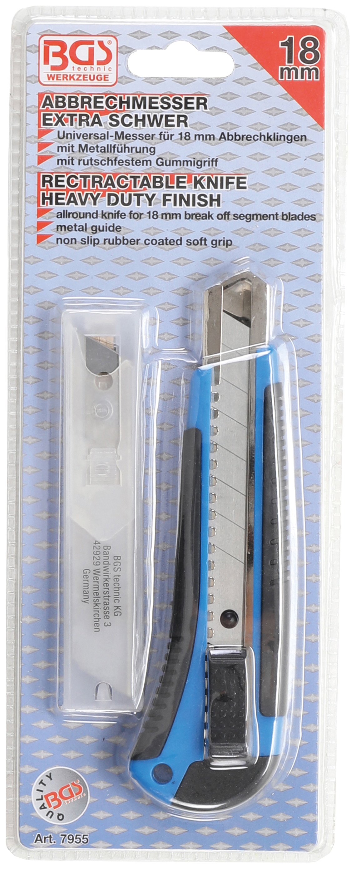 BGS TECHNIC Universal-Messer mit Ersatzklingen