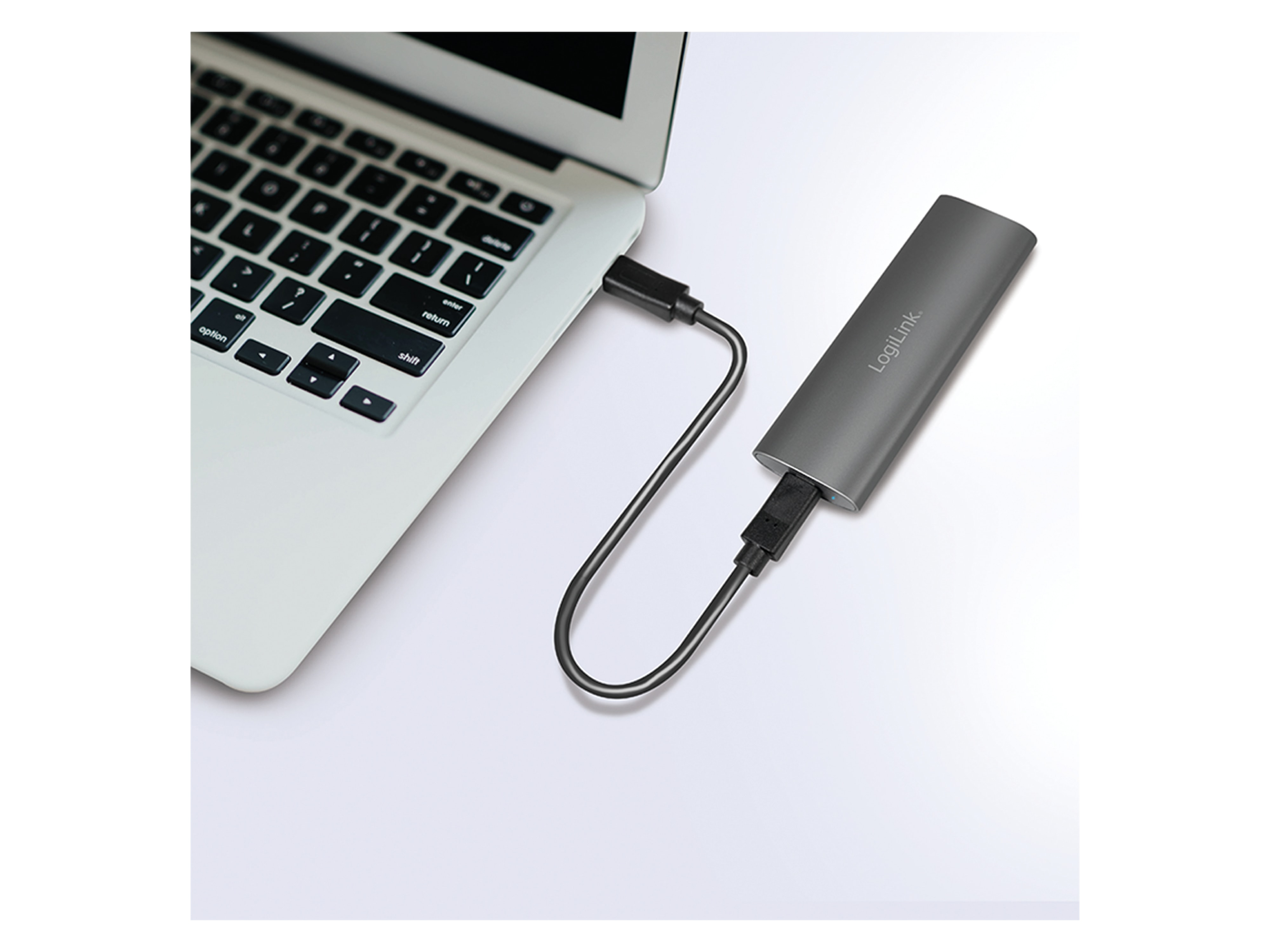 LOGILINK Festplattengehäuse UA0389, M.2 PCIe NVMe SSD,SATA SSDs, silber