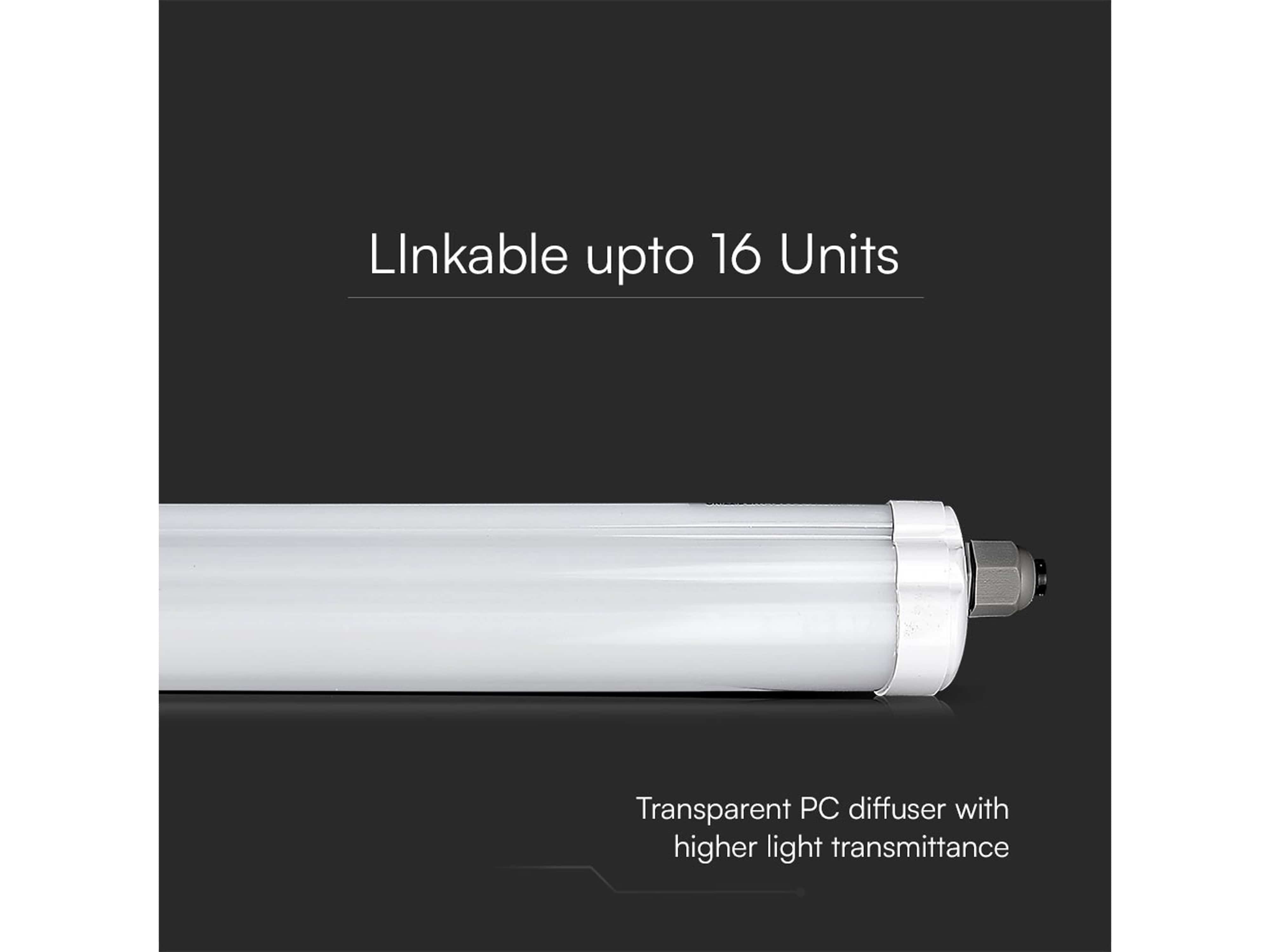 V-TAC LED-Feuchtraumleuchte VT-1249S, EEK: E, 36W, 4320lm, 4000K, 1200mm V-TAC LED-Feuchtraumleuchte VT-1249S, EEK: E, 36W, 4320lm, 4000K, 1200mm