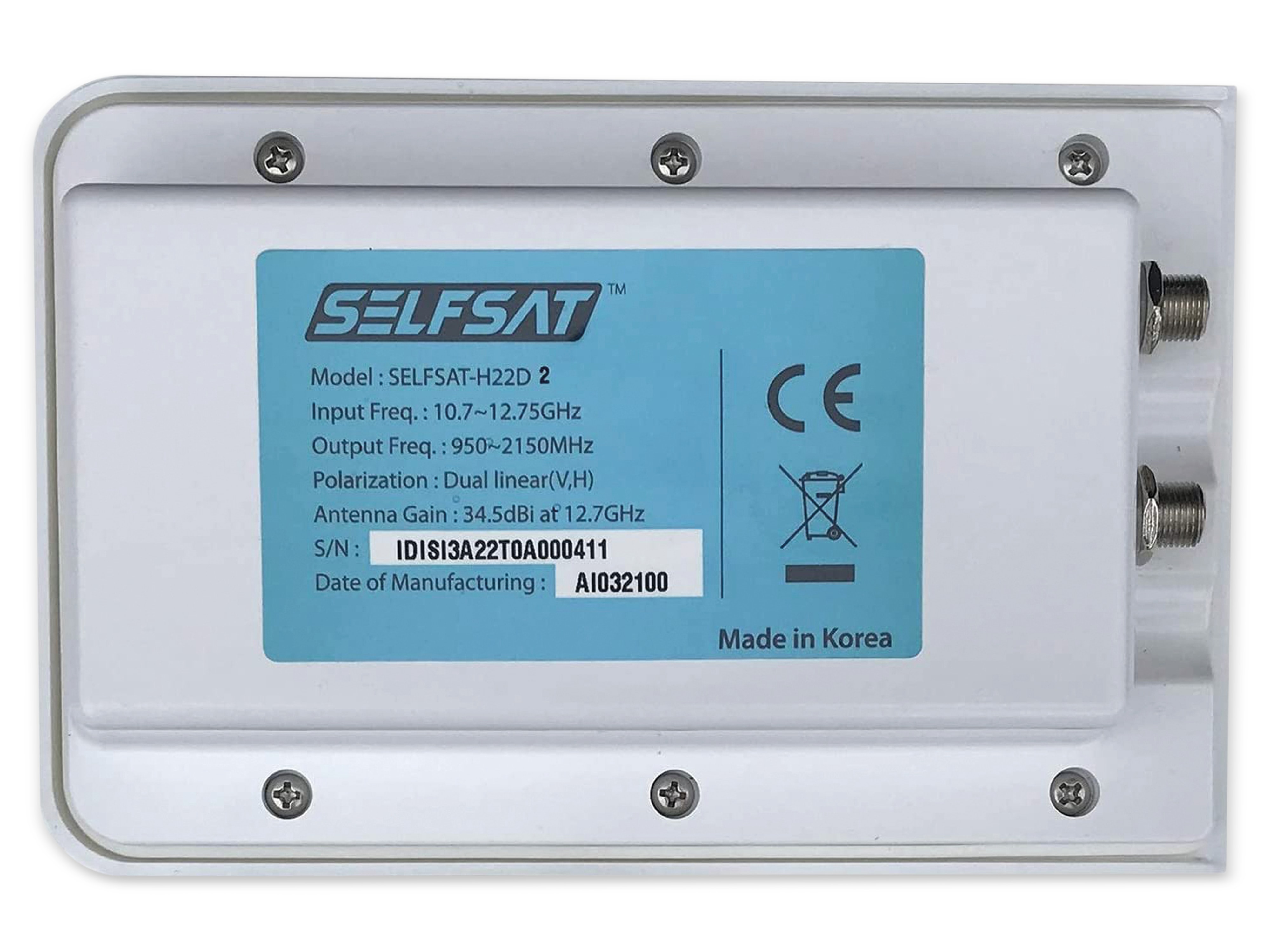 SELFSAT SAT-Flachantenne H22D2+, mit Twin LNB