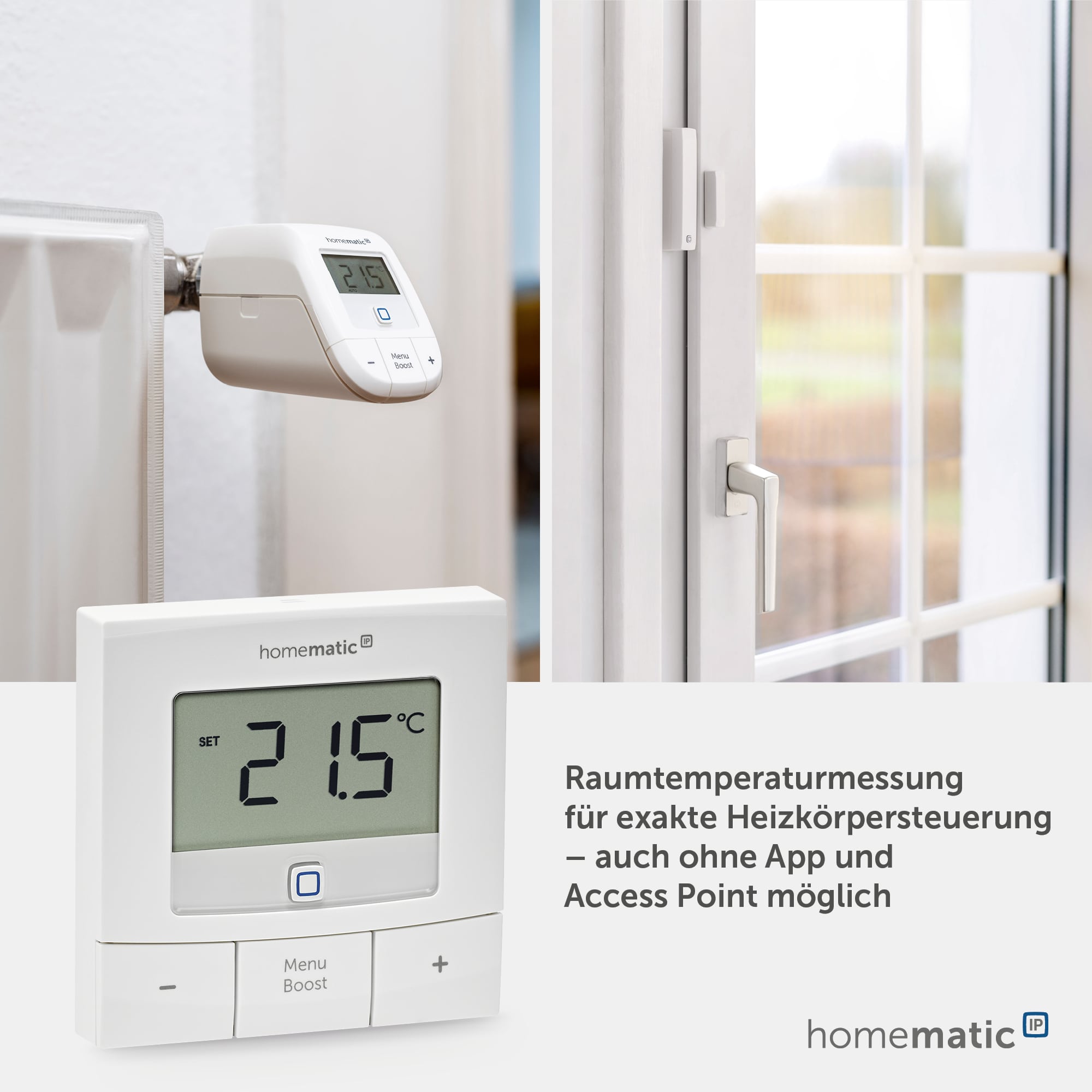 HOMEMATIC IP Smart Home 154666A0, Wandthermostat basic, weiß
