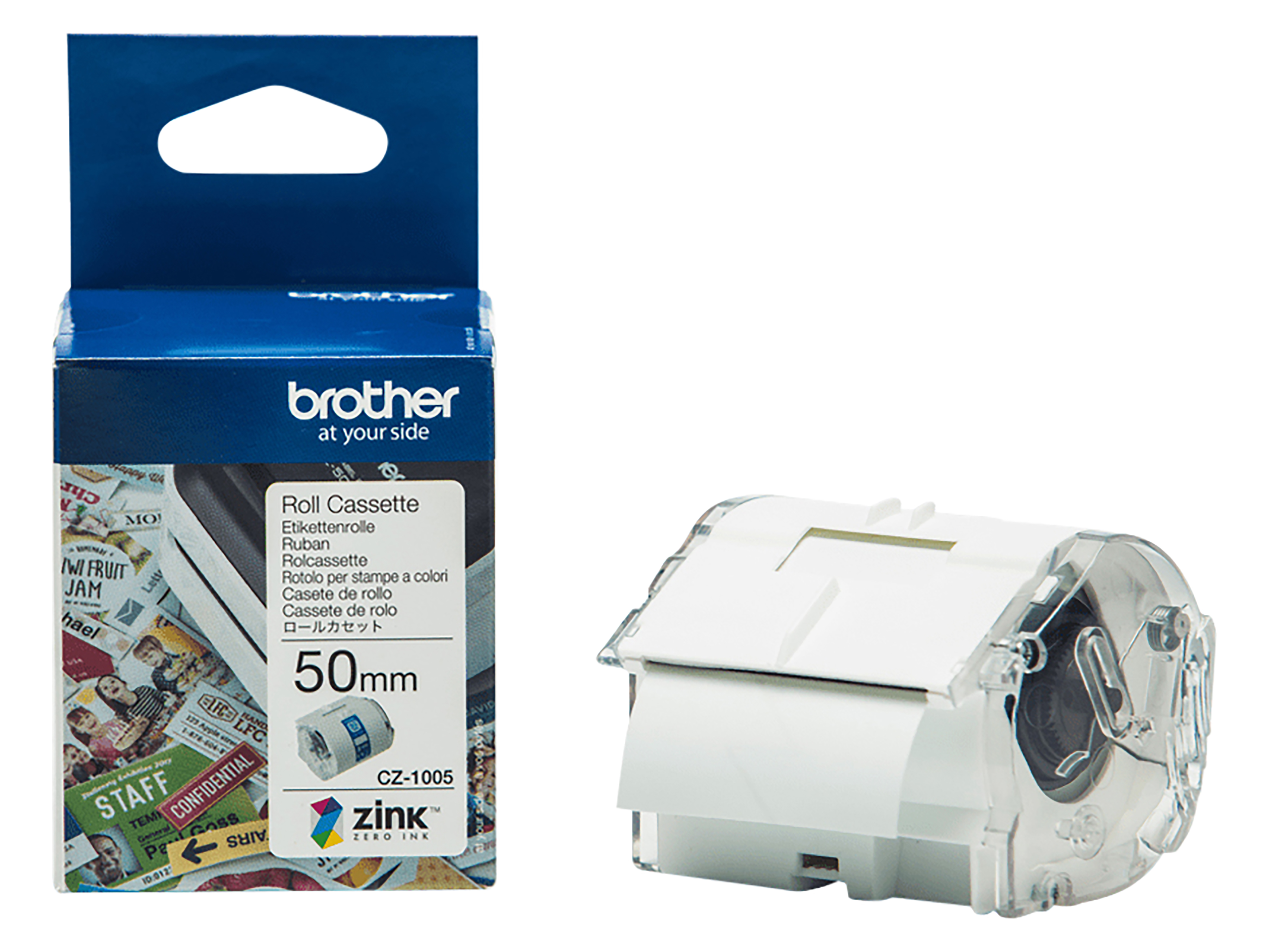 BROTHER Etiketten CZ-1005 5m x 50mm Rolle weiß