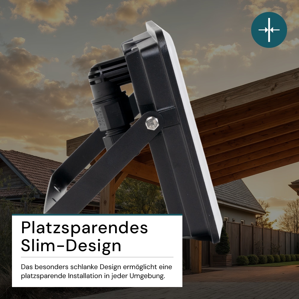 LUXULA LED-Fluter mit Schnellverbinder, EEK: F, 10W, 1000lm, 4000K, schwarz