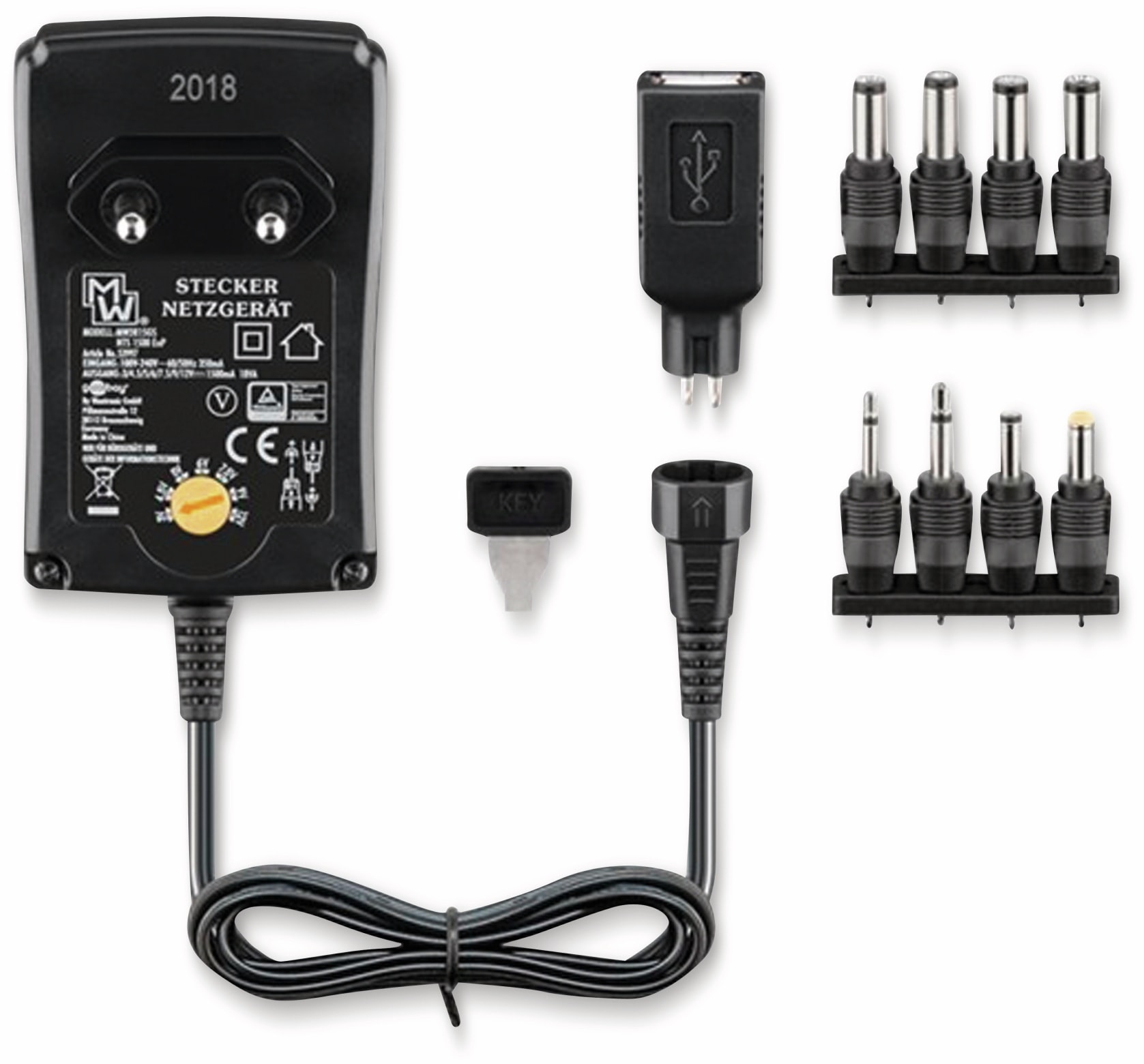 GOOBAY Universal-Steckernetzteil 53997, 3...12 V-, 18 W