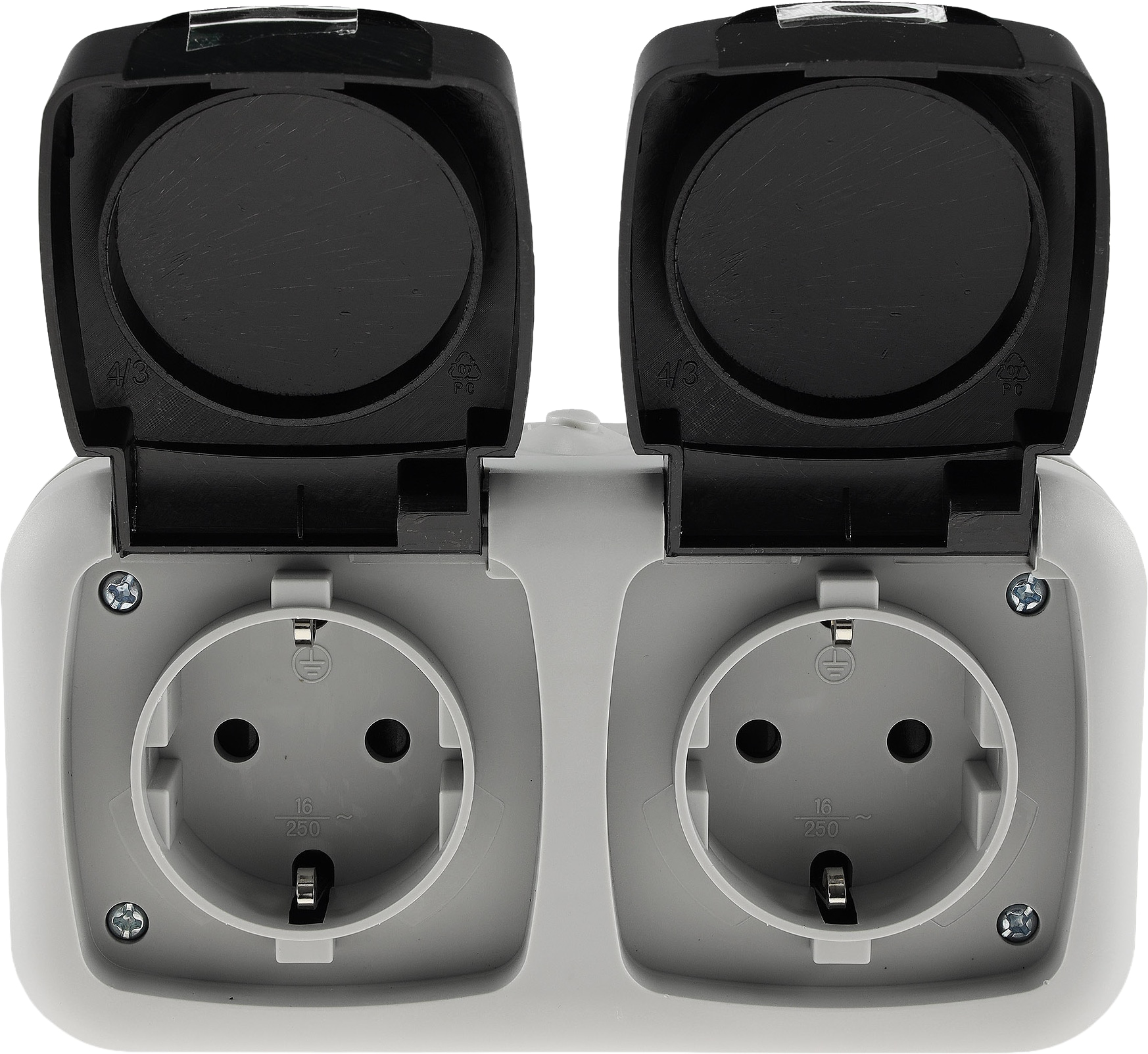 CHILITEC Feuchtraum-Doppelsteckdose, W11-B321, IP44, 250V~/ 16A CHILITEC Feuchtraum-Doppelsteckdose, W11-B321, IP44, 250V~/ 16A