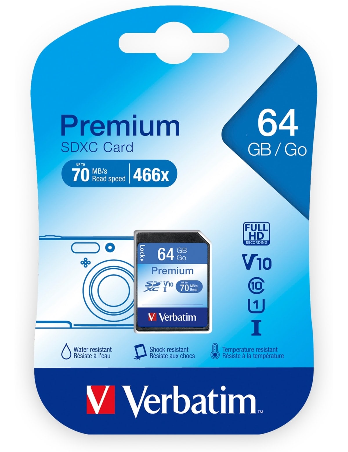 VERBATIM SDXC Card Premium, 64 GB, Class 10 VERBATIM SDXC Card Premium, 64 GB, Class 10