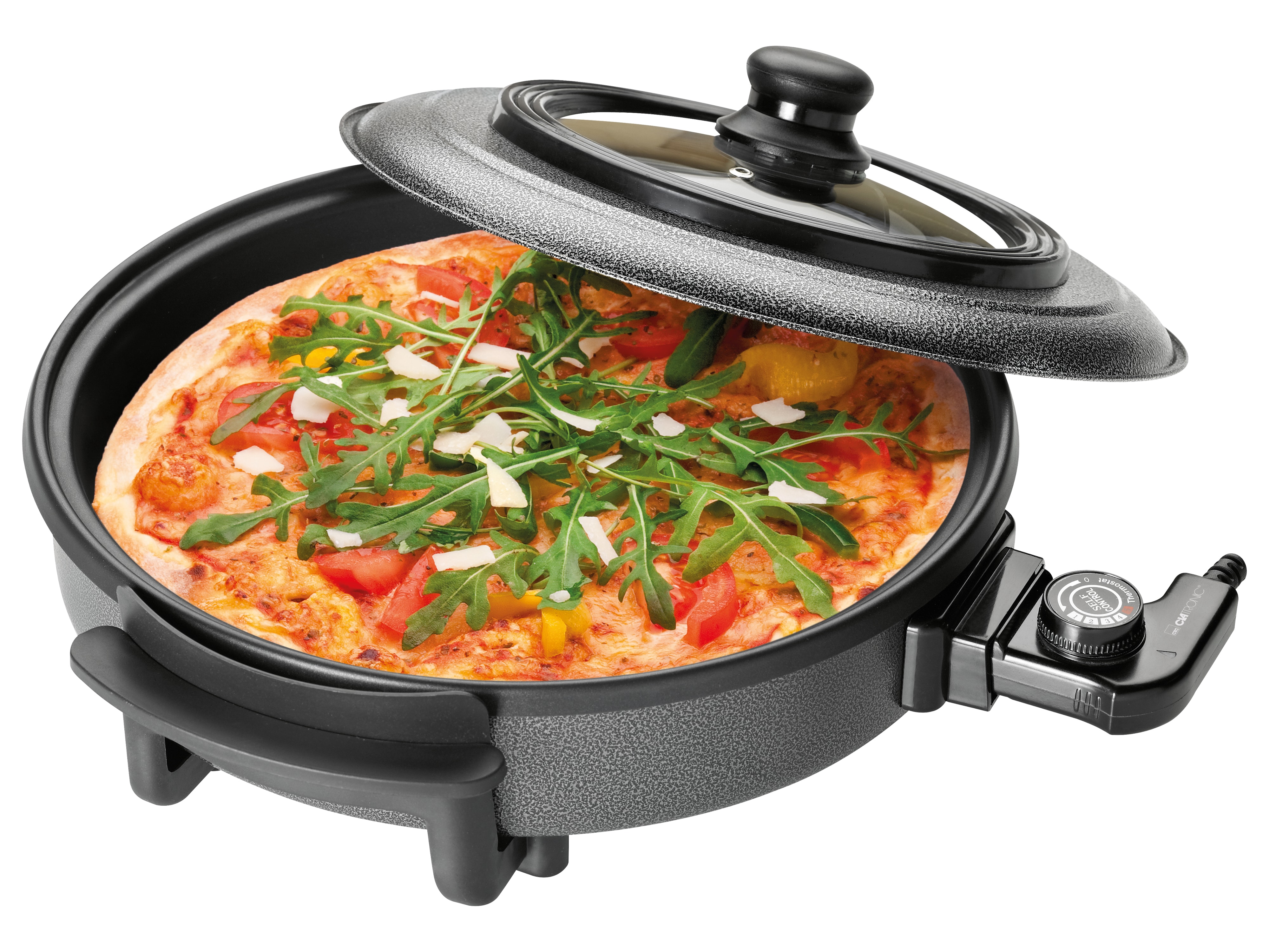 CLATRONIC Pizza-Partypfanne PP 3402, Ø 36 cm, 1500 W, schwarz