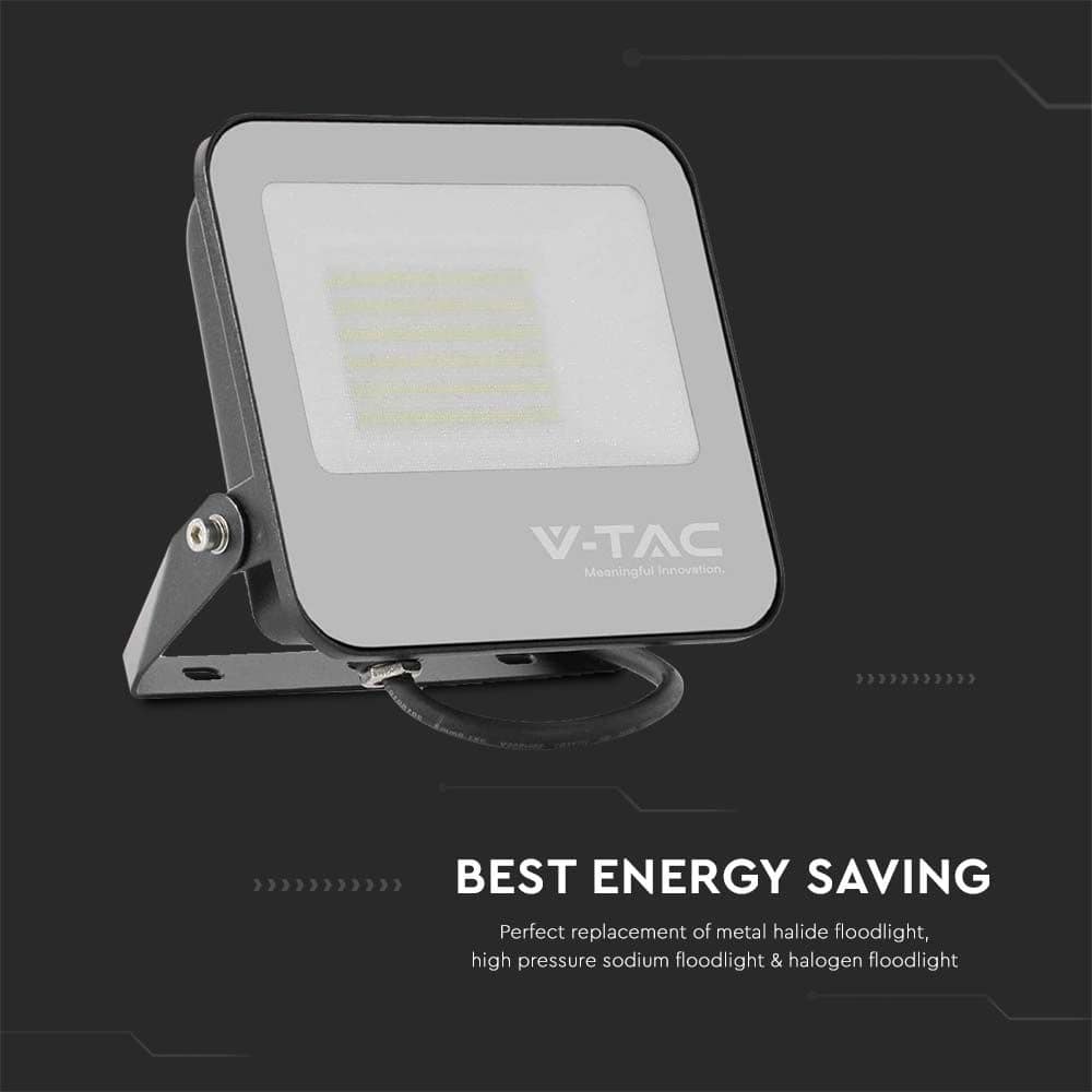 V-TAC LED-Fluter, VT-4456, EEK: B, 50 W, 4000 K, 9250 lm, IP65, sw LED-Fluter V-TAC, VT-4456, EEK: B, 50 W, 4000 K, 9250 lm, IP65, sw