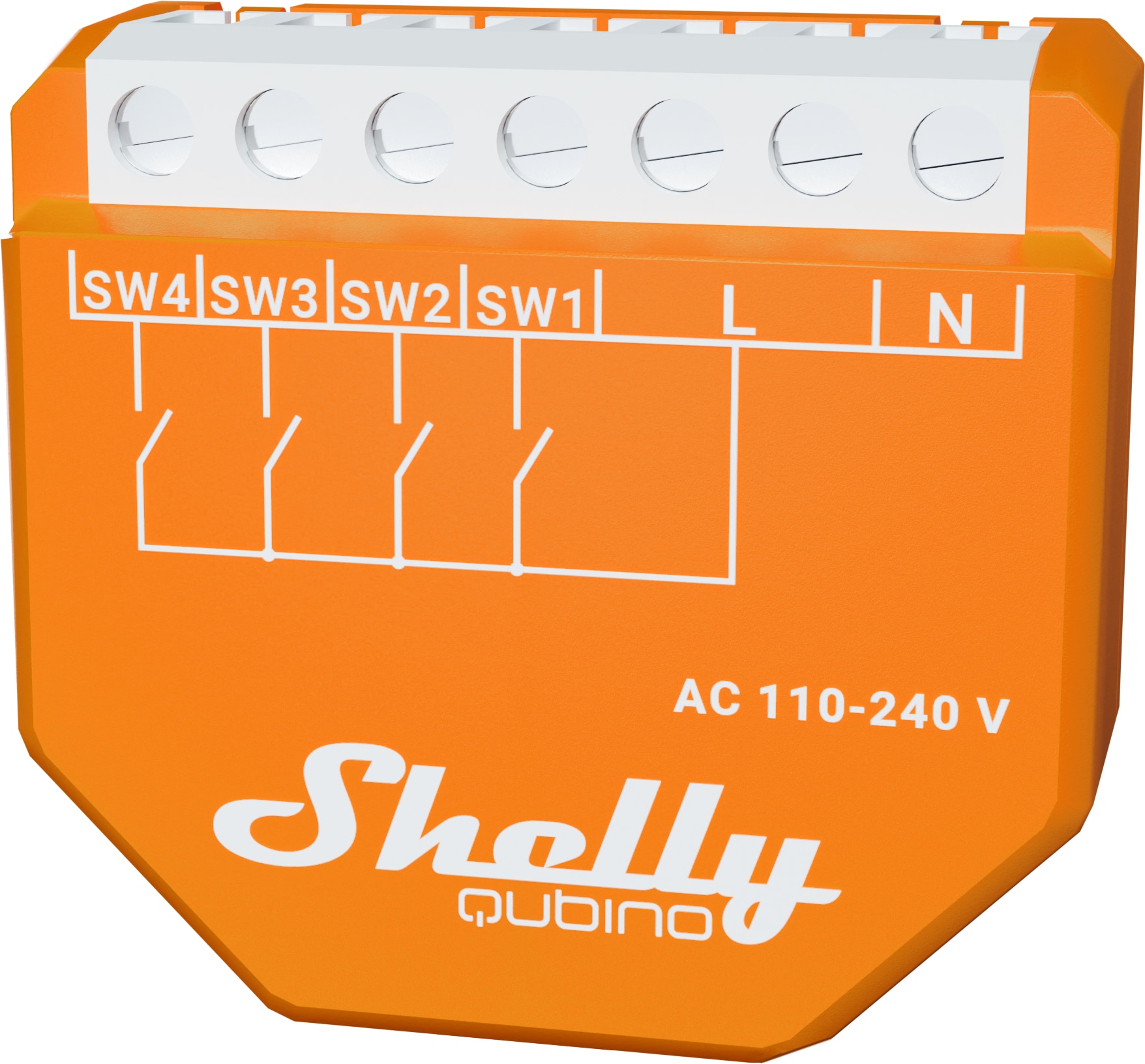 SHELLY Szenenaktivierer Wave i4, Unterputz, orange SHELLY Szenenaktivierer Wave i4, Unterputz, orange