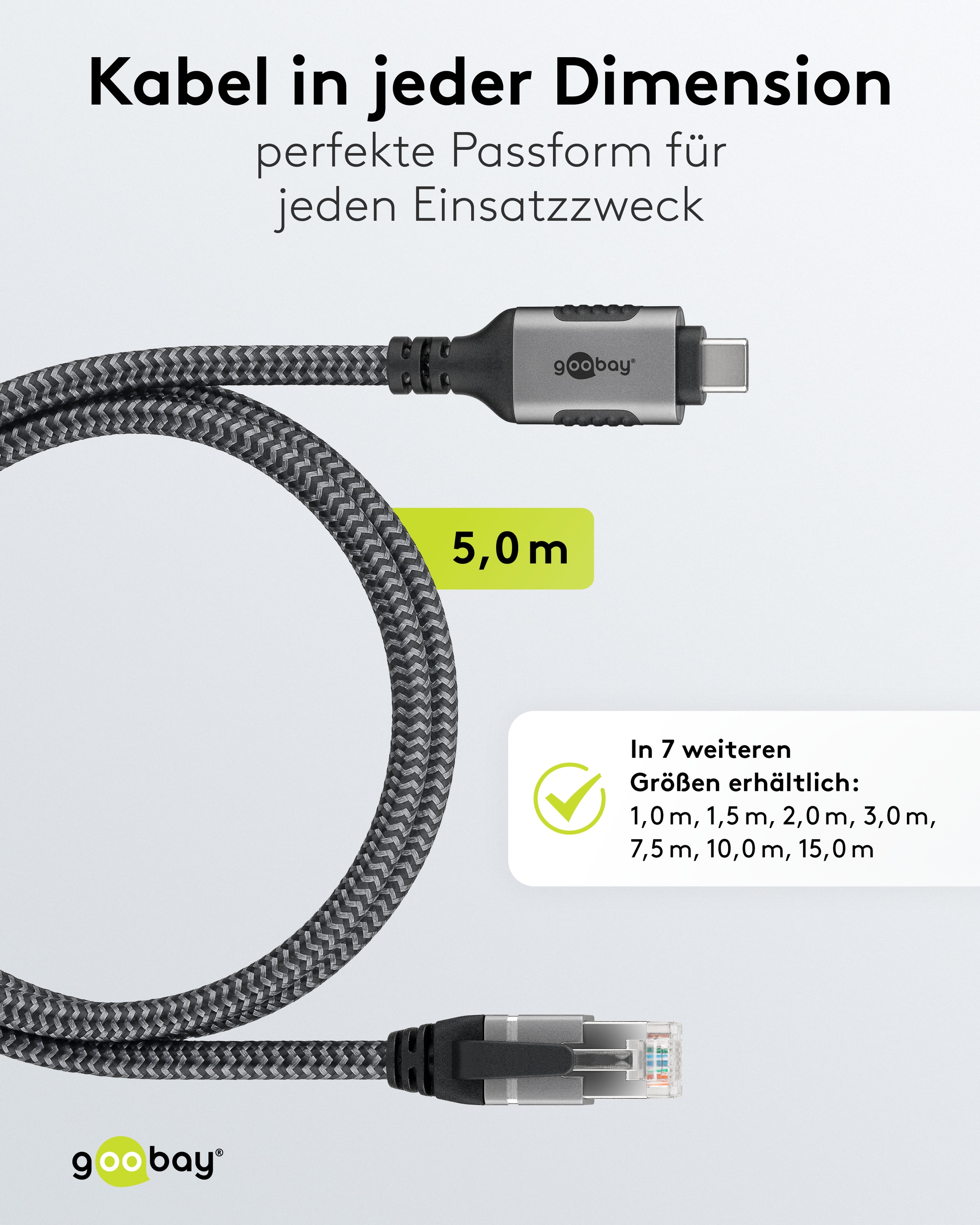 GOOBAY Ethernet-Kabel CAT6 USB-AC 3.1 auf RJ45 5m GOOBAY Ethernet-Kabel CAT6 USB-AC 3.1 auf RJ45 5m
