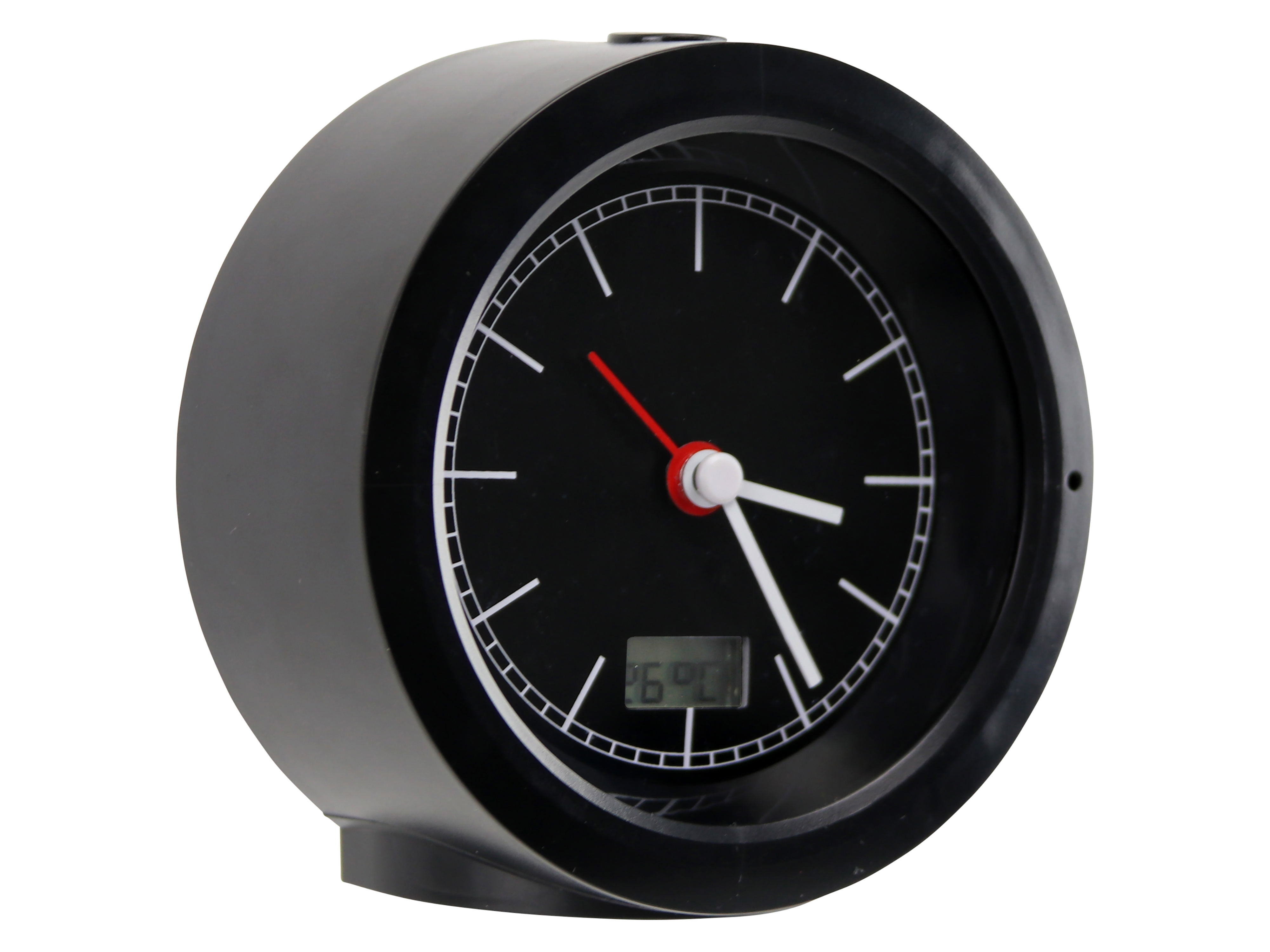 Analoge Funkuhr, Temperaturanzeige, geräuscharm, schwarz