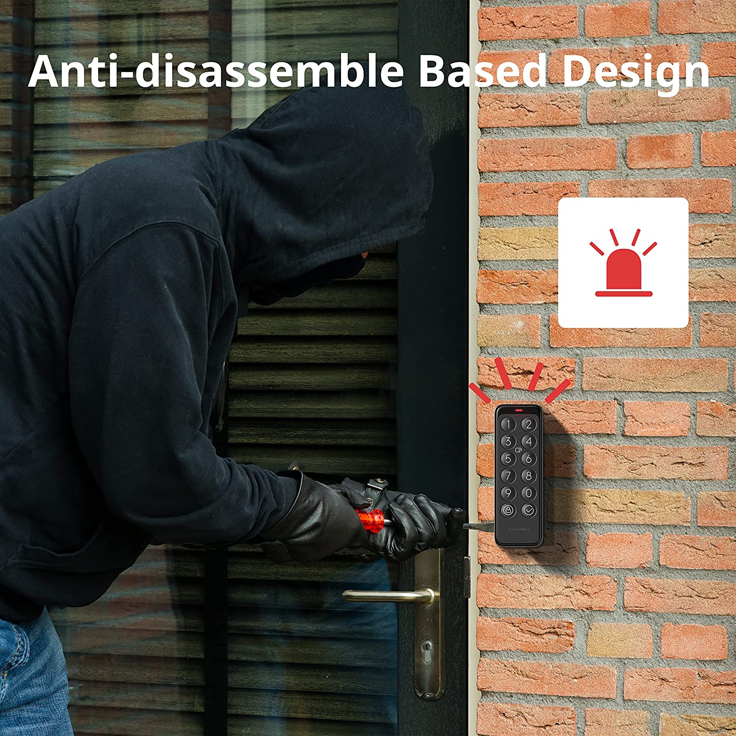 SWITCHBOT Smartes Türschloss, Touch Keypad, schwarz