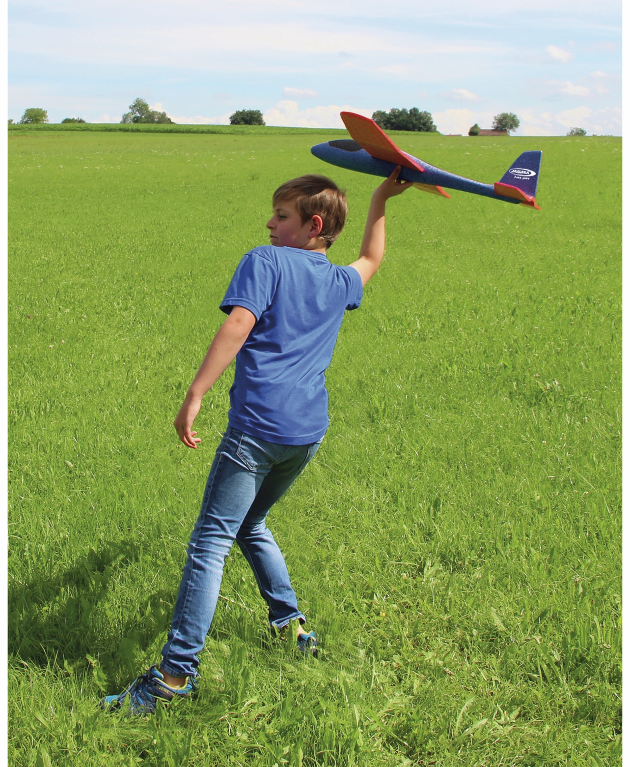 JAMARA 460486 Pilo XL Schaumwurfgleiter EPPTragfläche orange Rumpf blau