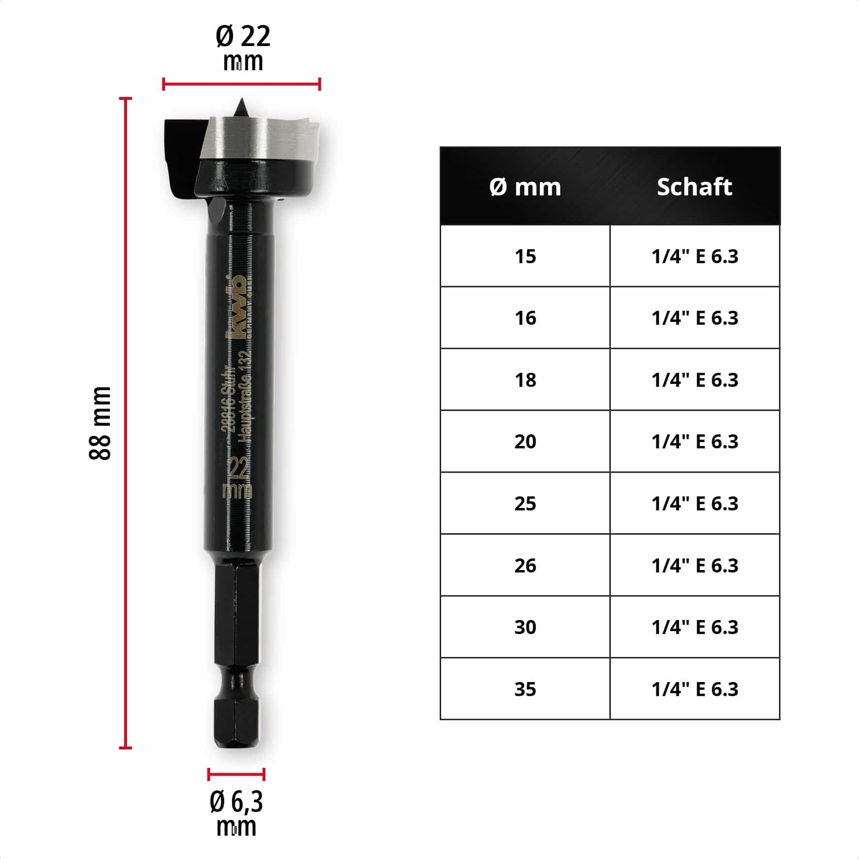 KWB Forstnerbohrer, 706422, 22 mm KWB Forstnerbohrer, 706422, 22 mm