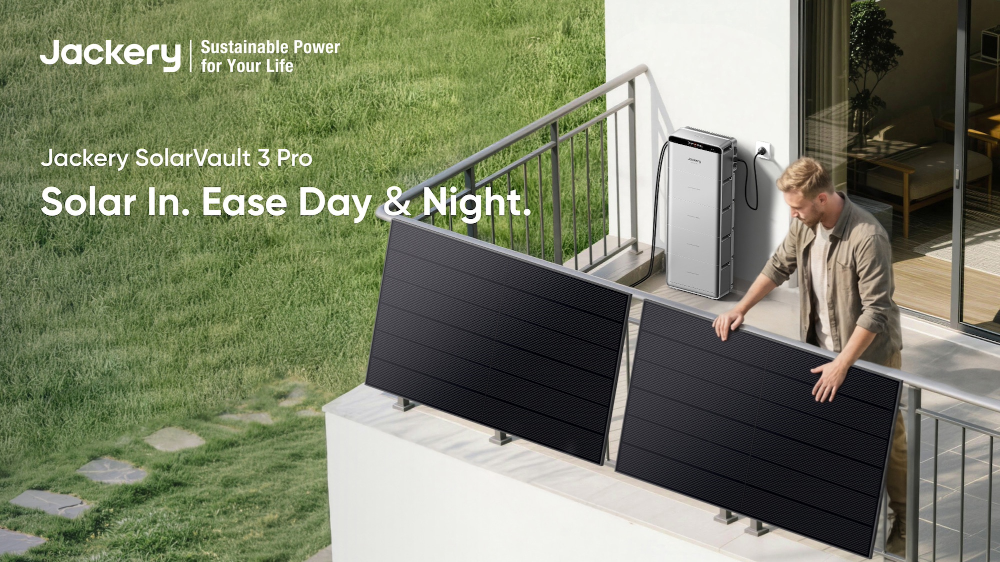 Balkonkraftwerk JACKERY SolarVault 3 Pro und Erweiterungsakku JACKERY JA BP2500 Balkonkraftwerk JACKERY SolarVault 3 Pro und Erweiterungsakku JACKERY JA BP2500