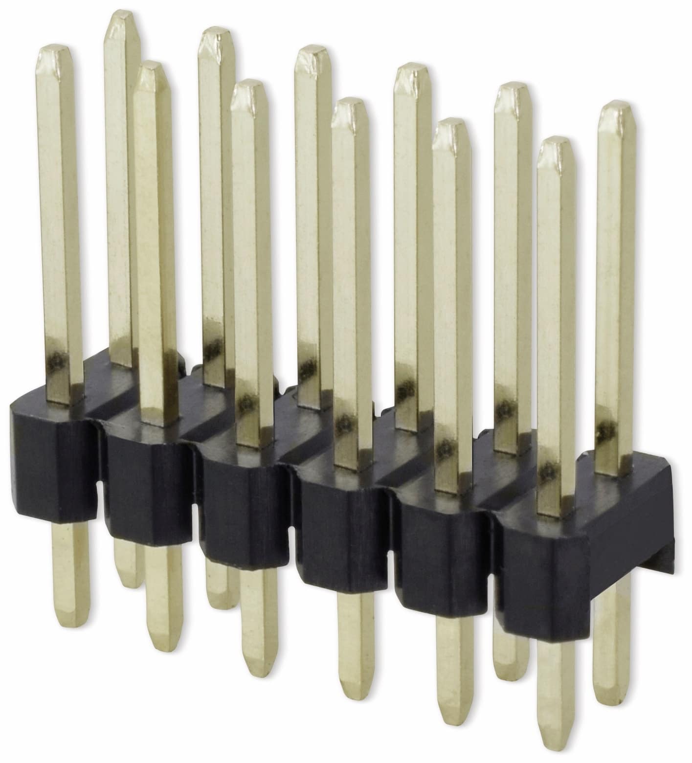 Stiftleiste, 2 x 6, 2,54 mm, gerade, 0,8µ Au (Gold), 5 Stück Stiftleiste, 2 x 6, 2,54 mm, gerade, 0,8µ Au (Gold), 5 Stück