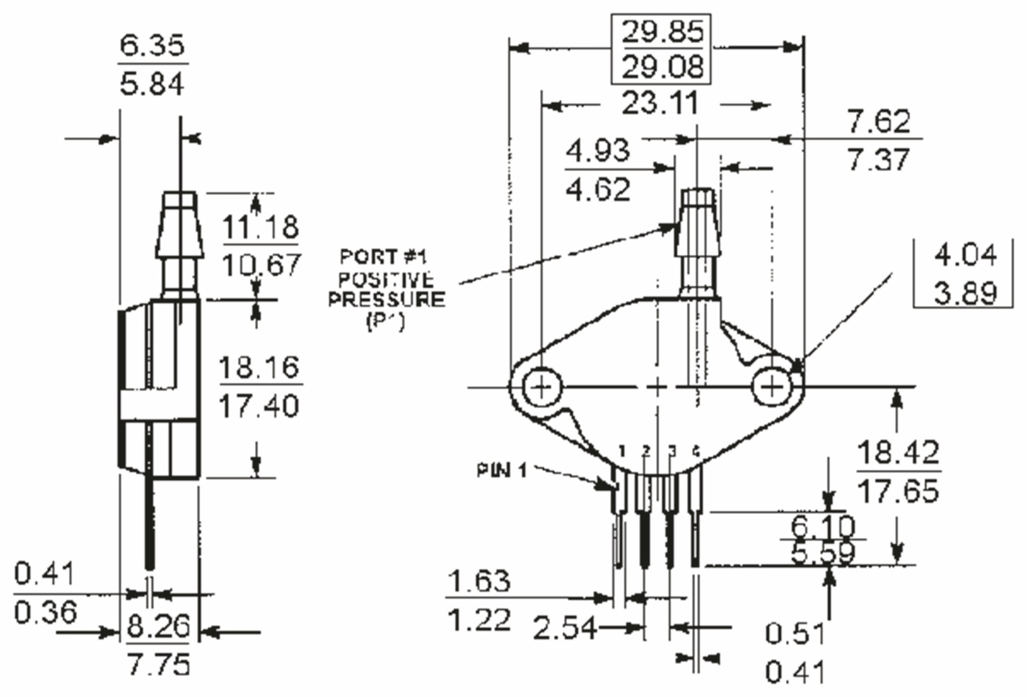 FREESCALE Drucksensor MP2010GP, 0 ... 10 kPa, 2,5 mV/kPa