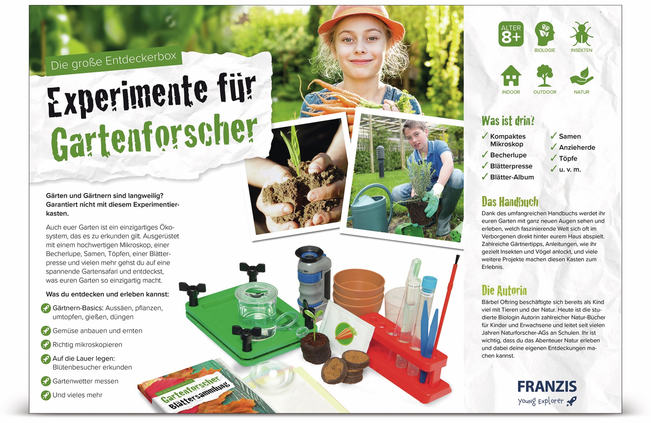 Franzis Die große Entdeckerbox, Experimente für Gartenforscher, FRANZIS