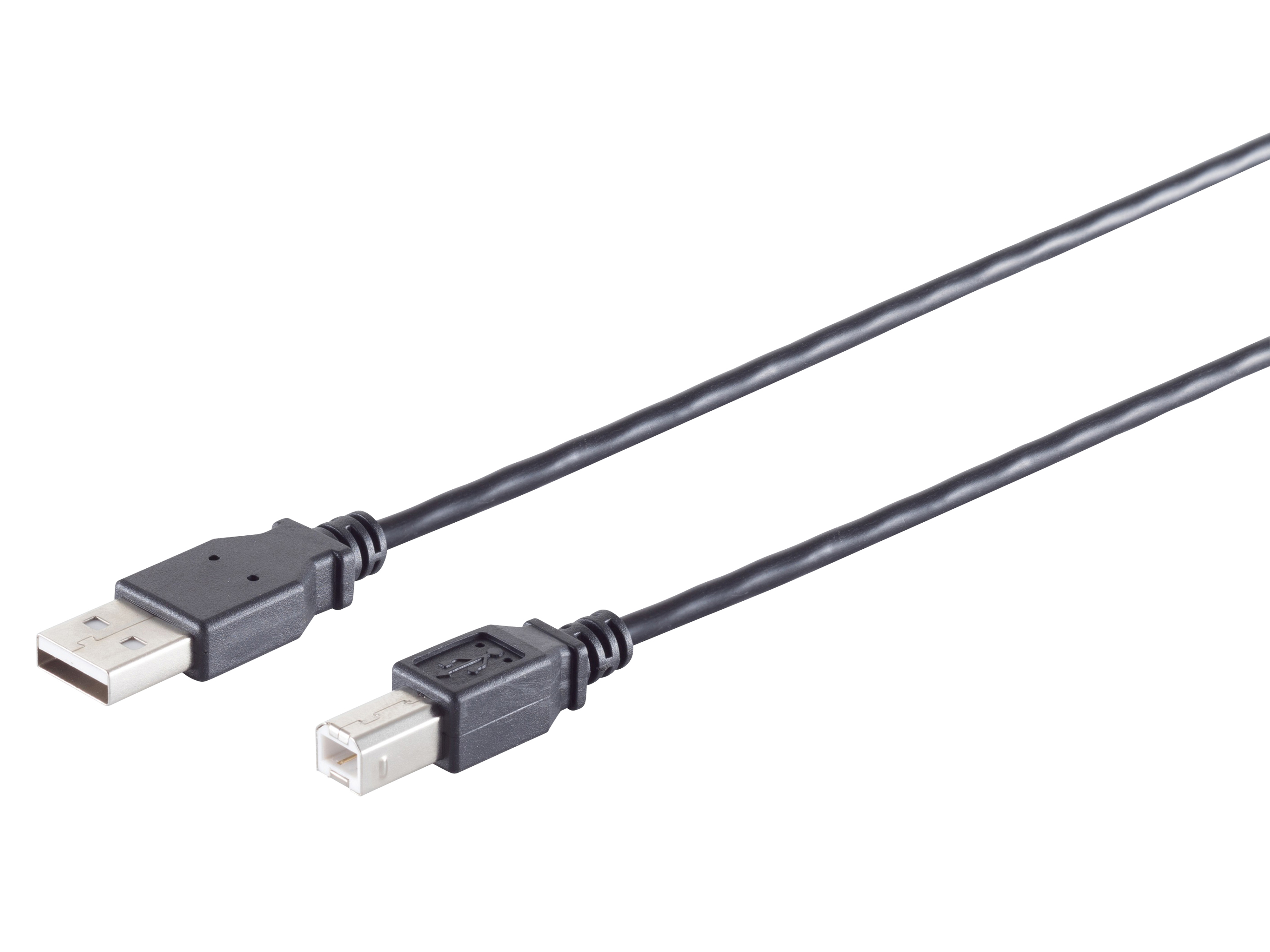 S-IMPULS USB-A Adapterkabel USB-B 2.0 schwarz 3m S-IMPULS USB-A Adapterkabel USB-B 2.0 schwarz 3m