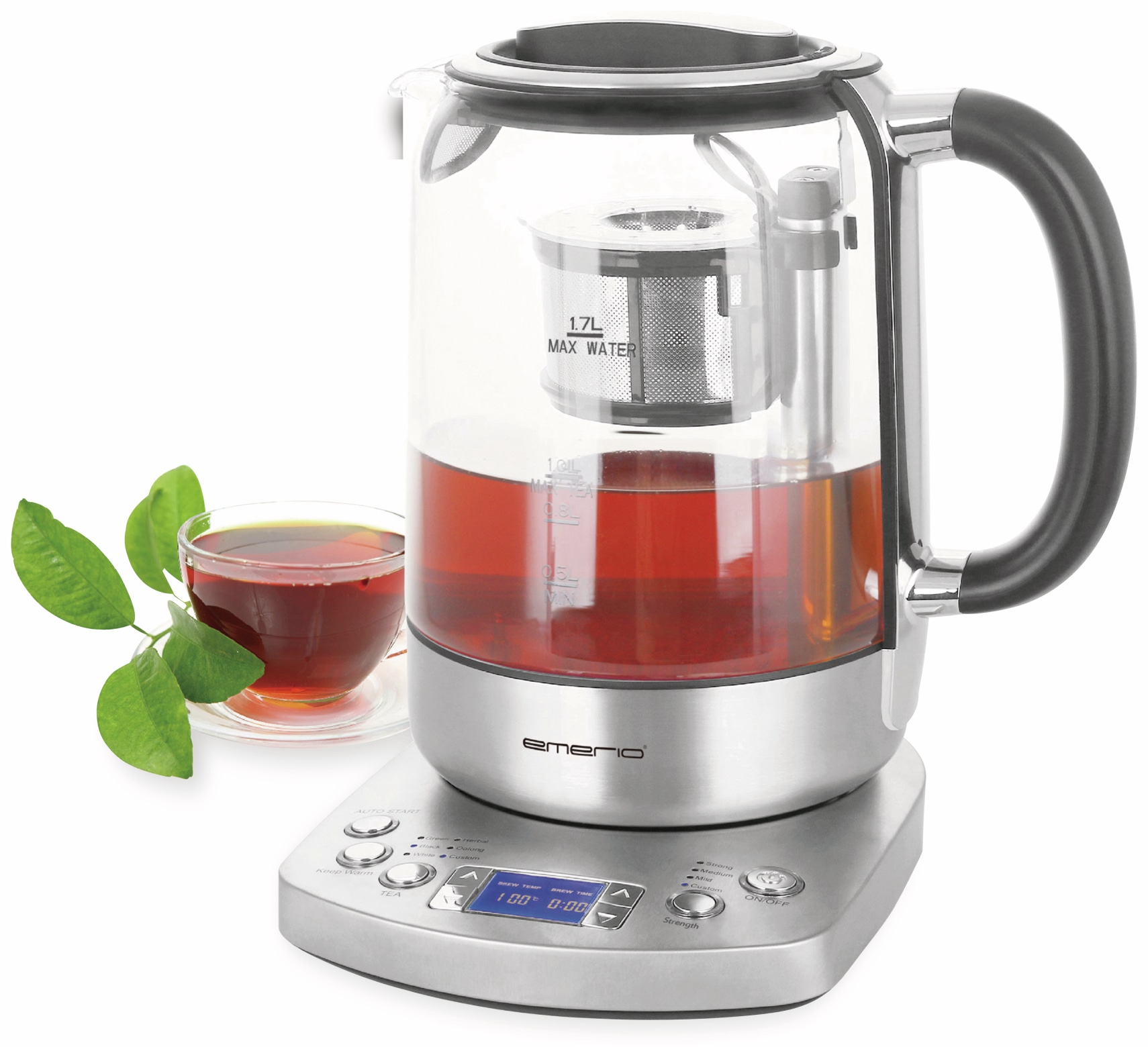 EMERIO Wasserkocher WK-122248, 1,7 L, 2200 W, Teekocher