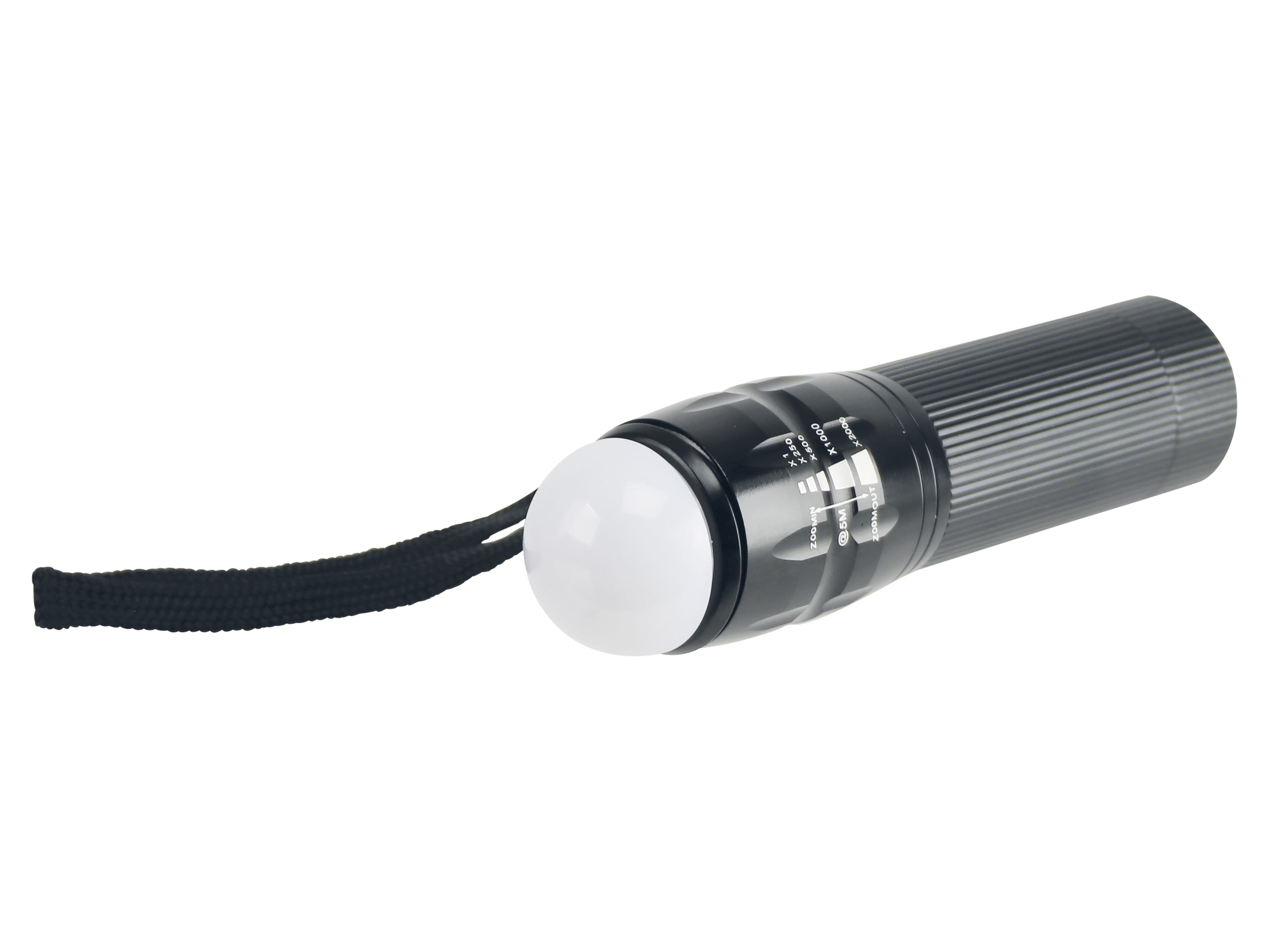 LED-Taschenlampe, Alu, 5 W OSRAM LED, schwarz, 4xMicro