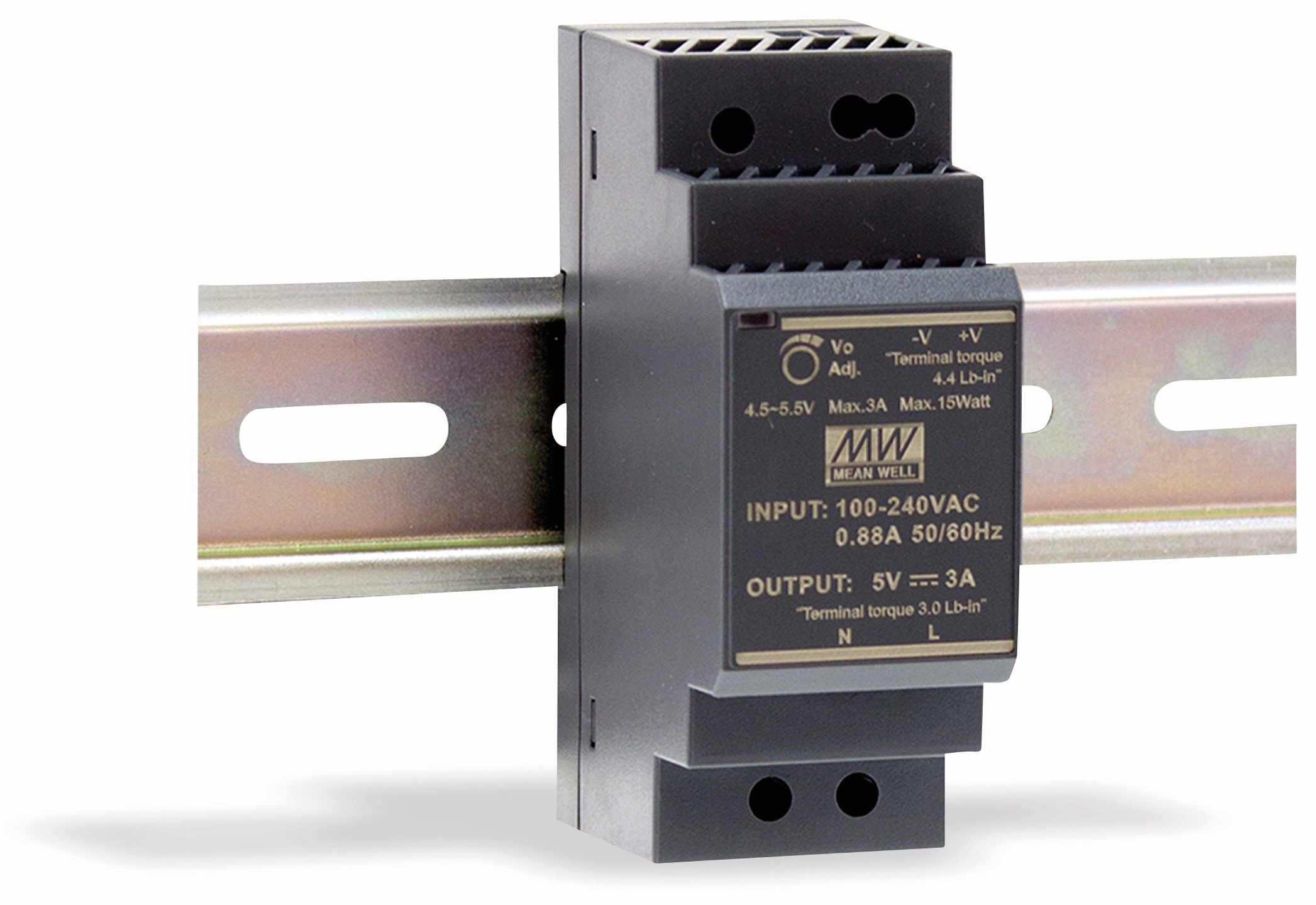 MEAN WELL Hutschienen-Schaltnetzteil HDR-30-5, 5 V-/3 A