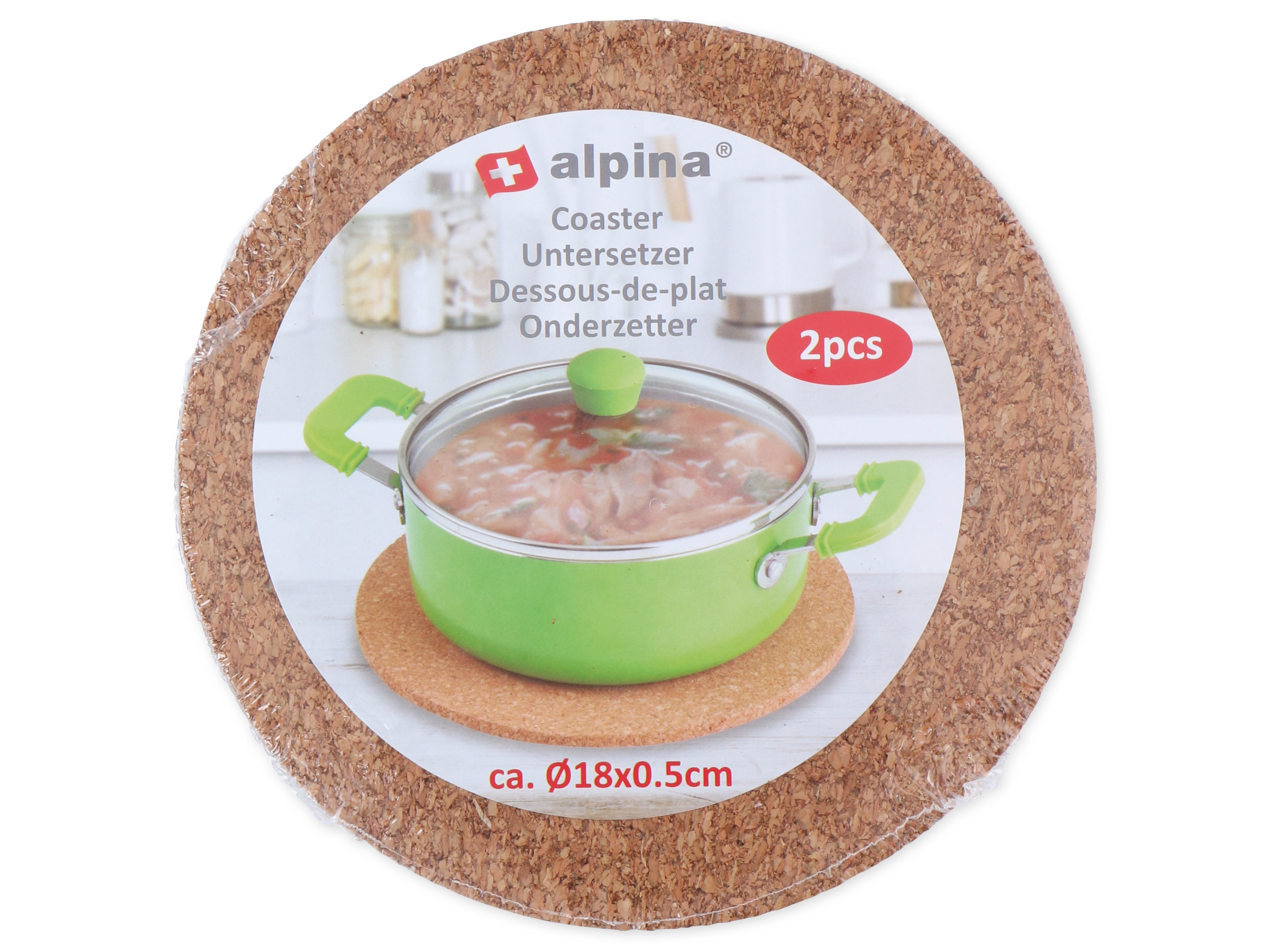 ALPINA Untersetzer aus Kork, 2 Stück, Ø 18 cm ALPINA Untersetzer aus Kork, 2 Stück, Ø 18 cm