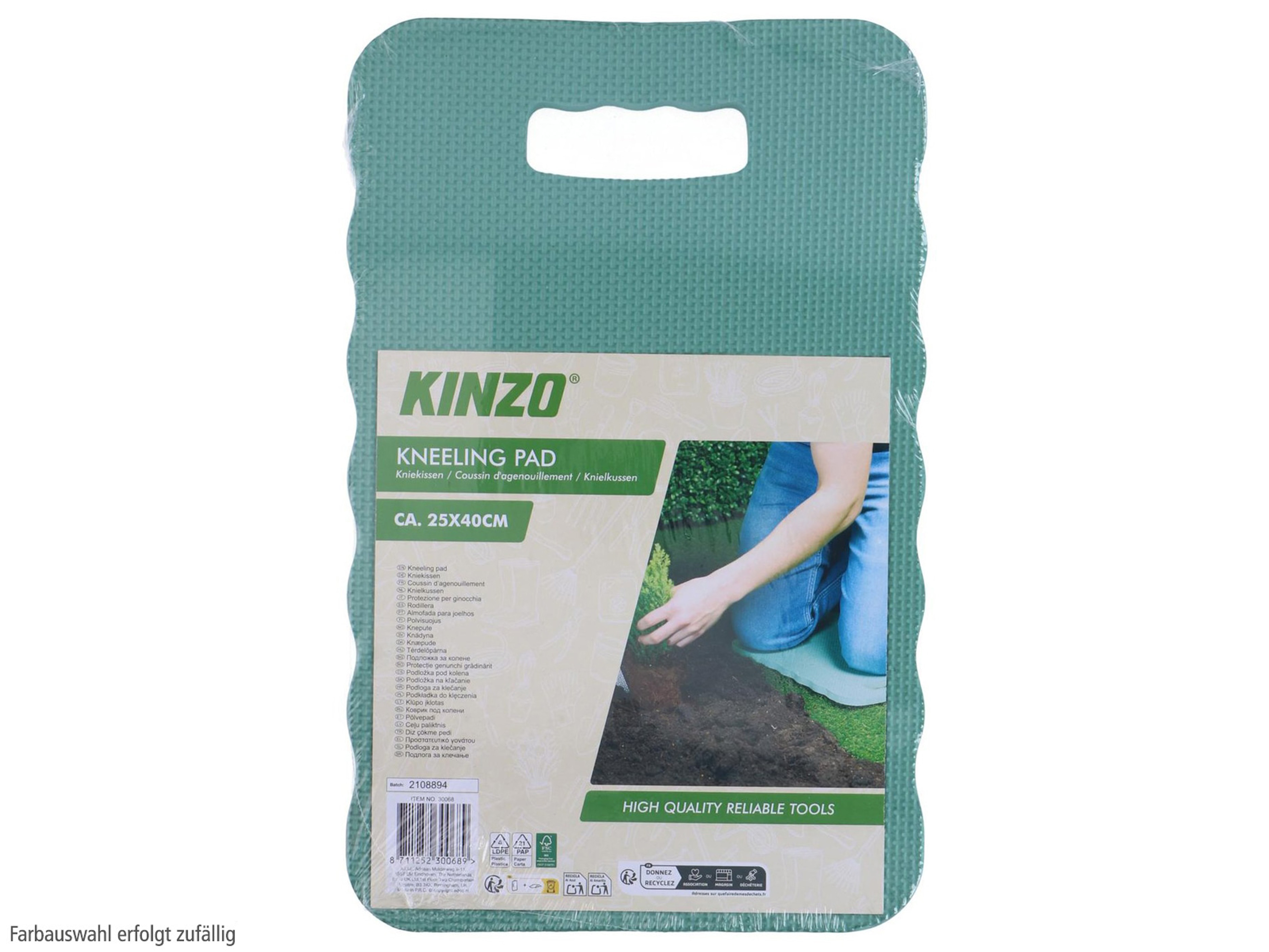KINZO Kniekissen, 40x25 cm, Grau, Grün, Beige